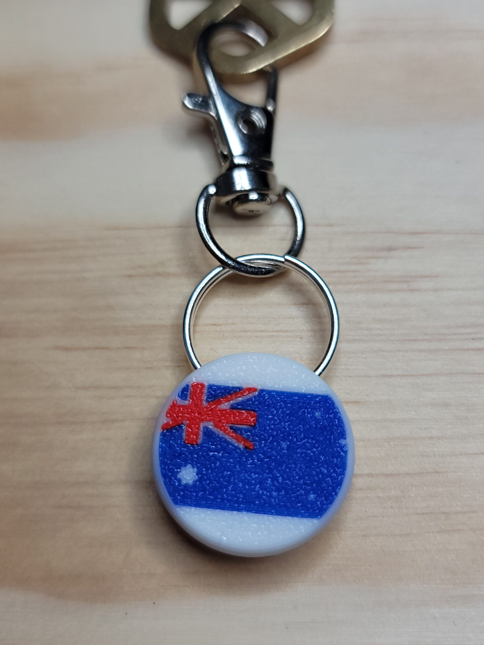 3D Printed Australia Flag Keychain Fob – Multicolor Aussie Pride Zipper Pull - Image 4