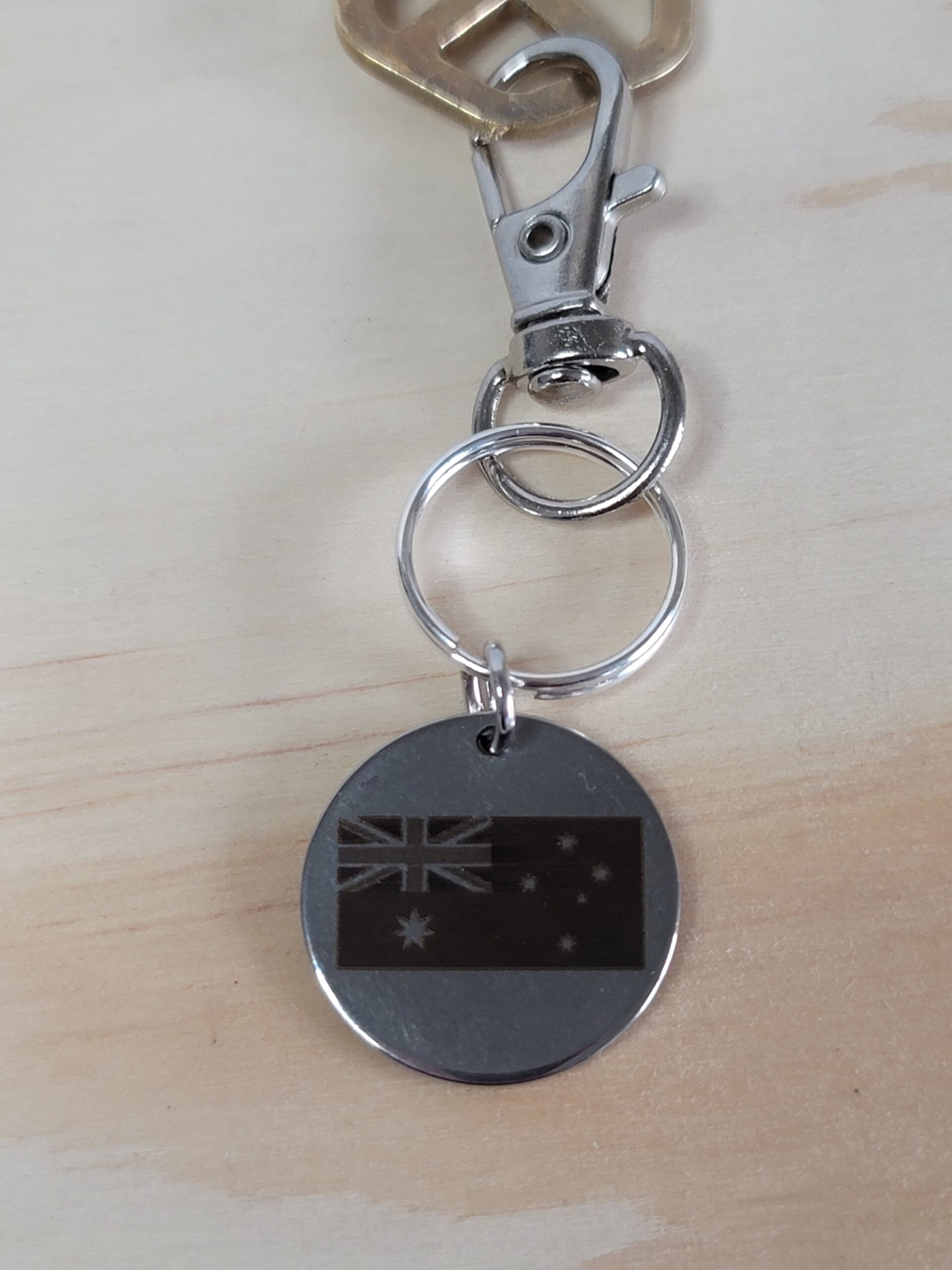 Laser Engraved Australia Flag Keychain Fob – Steel Aussie Pride Zipper Pull - Image 4