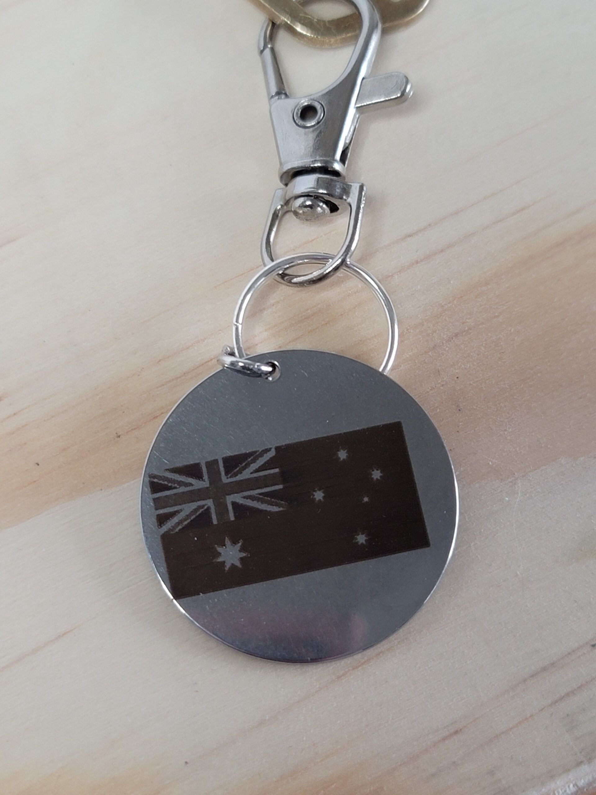 Laser Engraved Australia Flag Keychain Fob – Steel Aussie Pride Zipper Pull - Image 2
