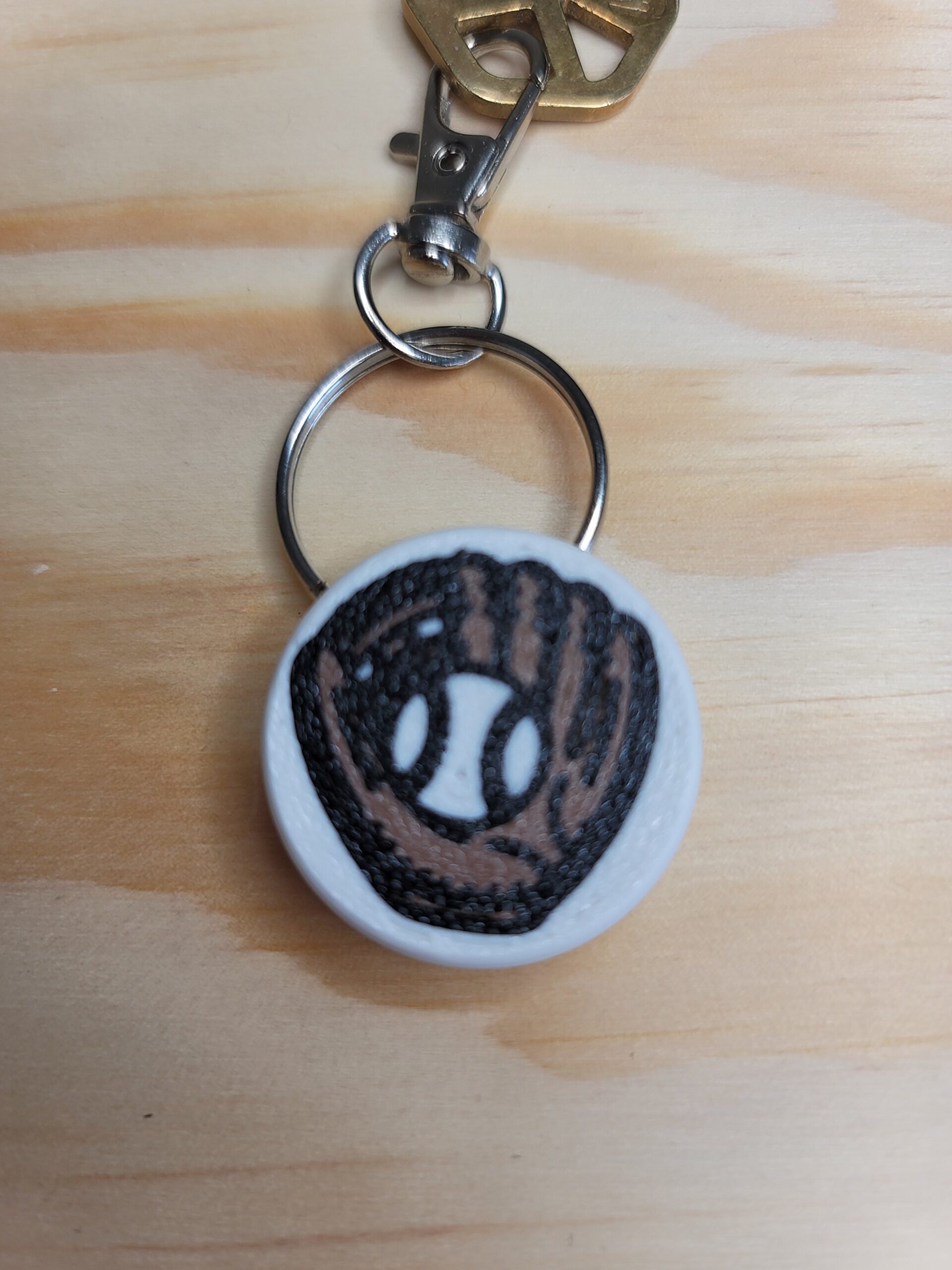 3D Printed Baseball Keychain Fob – Multicolor Zipper Pull Accessory - Image 2