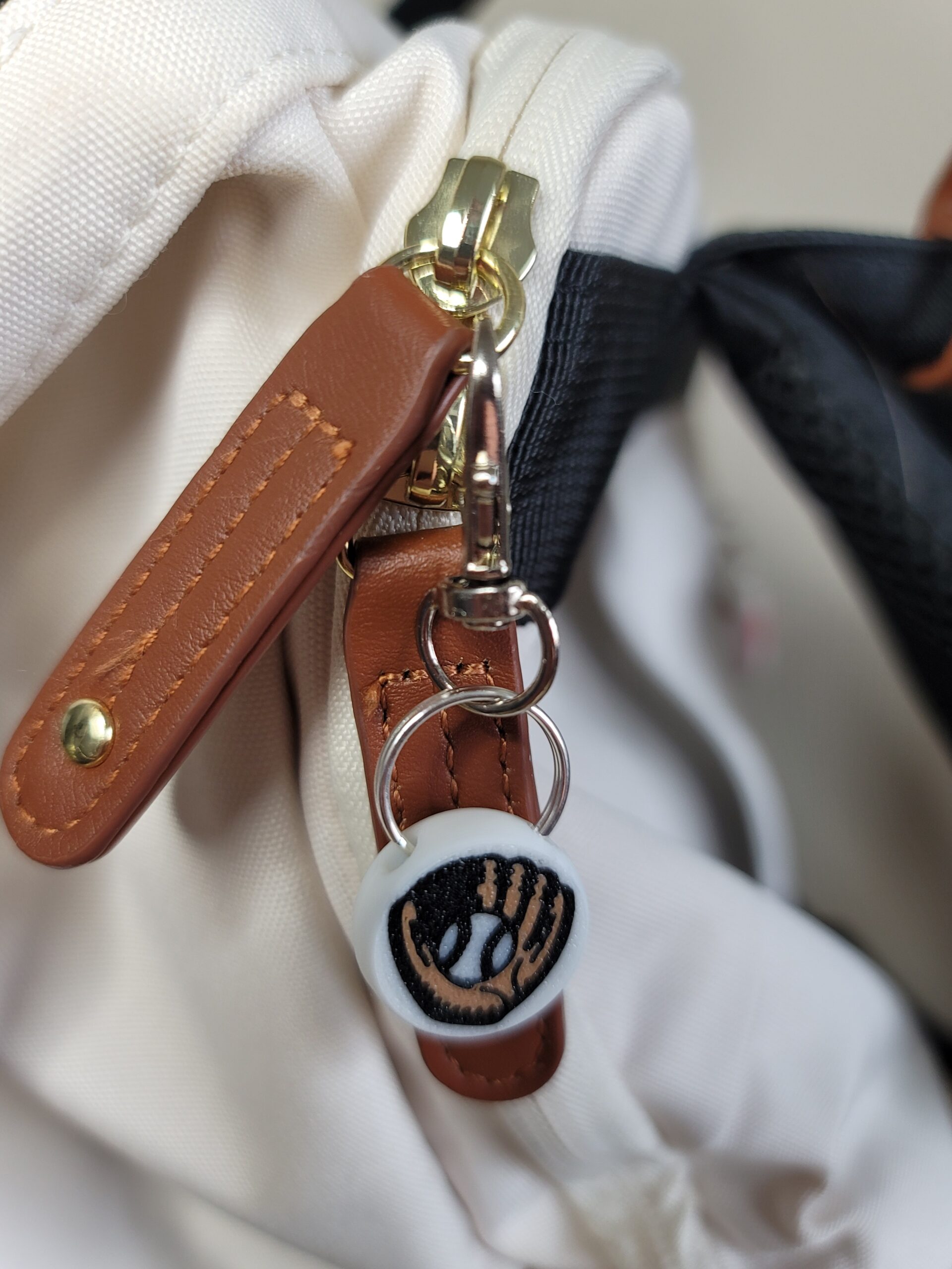 3D Printed Baseball Keychain Fob – Multicolor Zipper Pull Accessory - Image 3