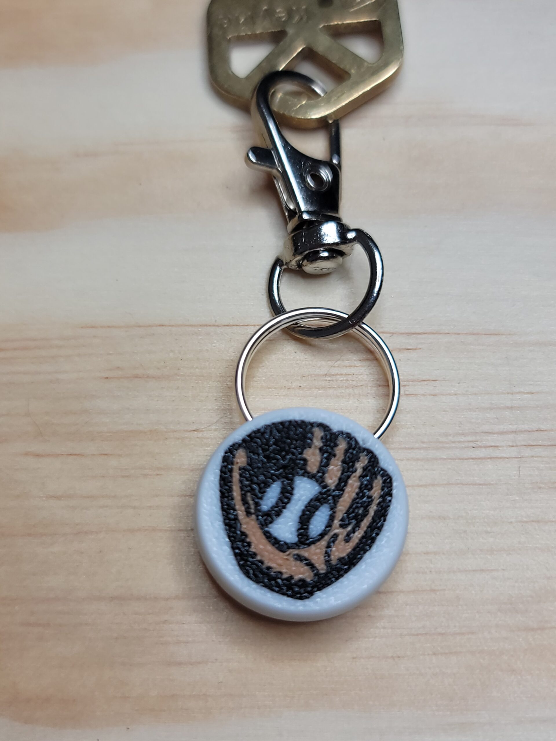3D Printed Baseball Keychain Fob – Multicolor Zipper Pull Accessory - Image 4