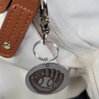 Laser Engraved Baseball Keychain Fob – Steel Sports Zipper Pull
