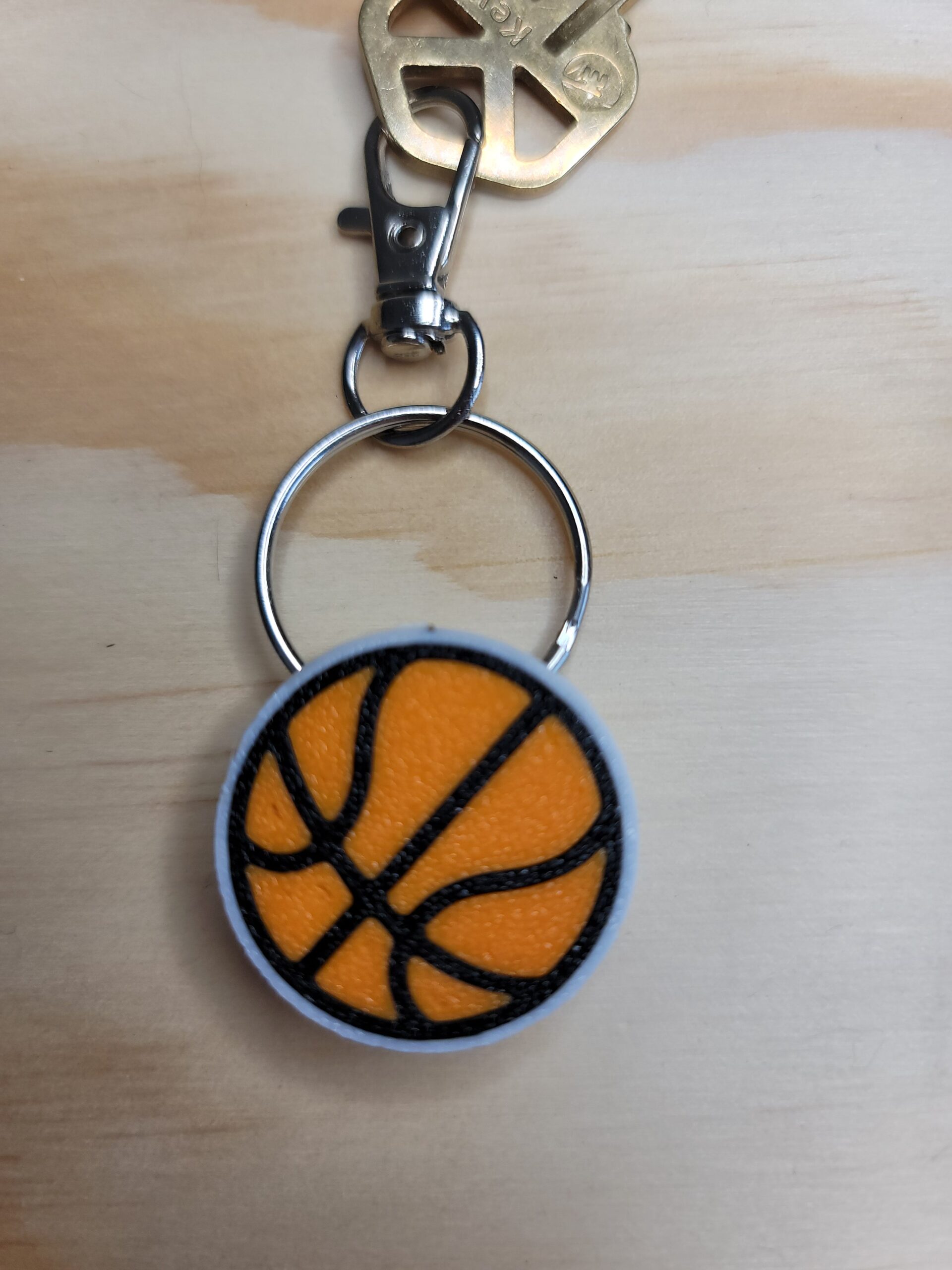 3D Printed Basketball Keychain Fob – Multicolor Zipper Pull Accessory - Image 2