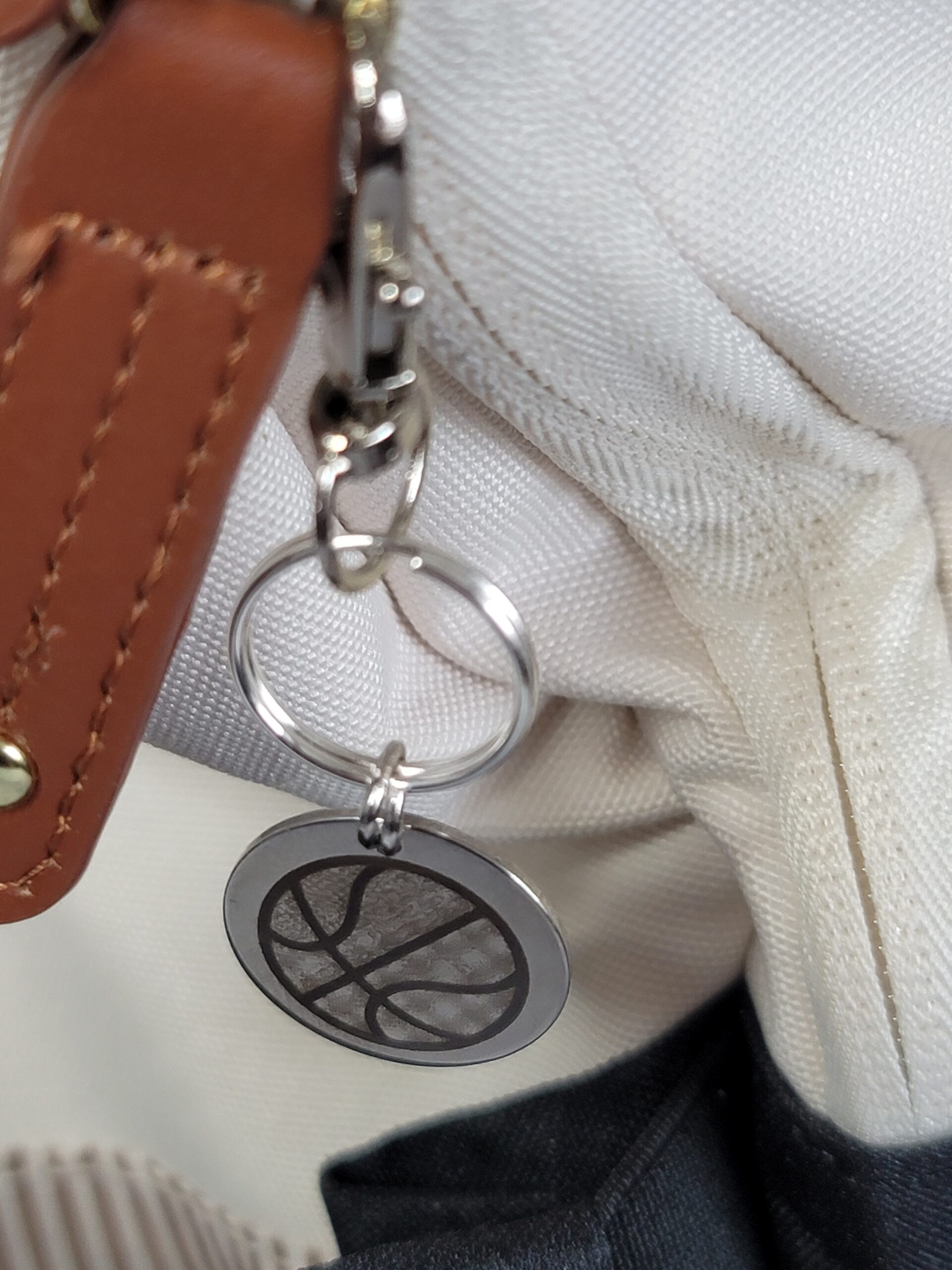 Laser Engraved Basketball Keychain Fob – Steel Sports Zipper Pull - Image 3