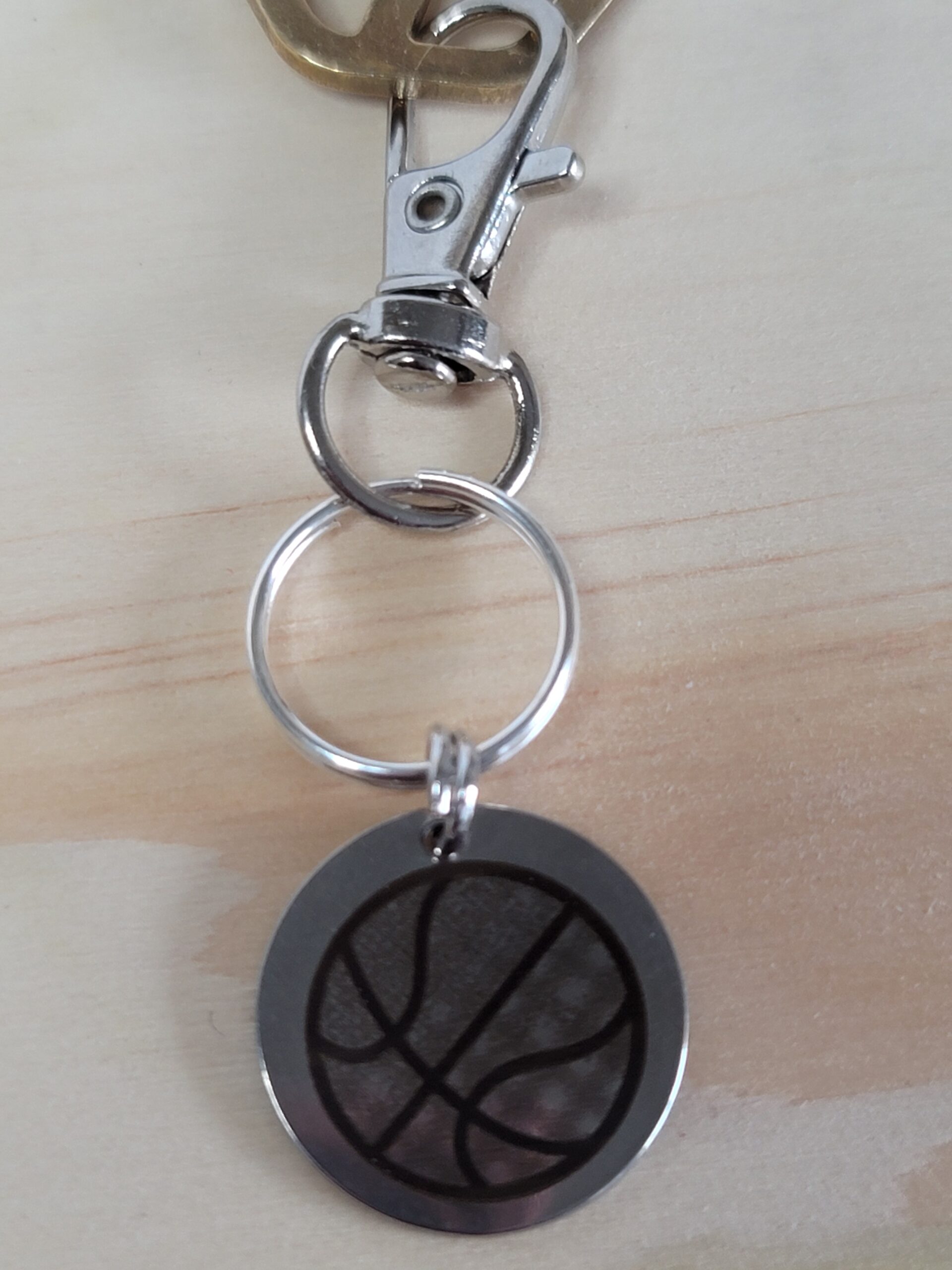 Laser Engraved Basketball Keychain Fob – Steel Sports Zipper Pull - Image 4
