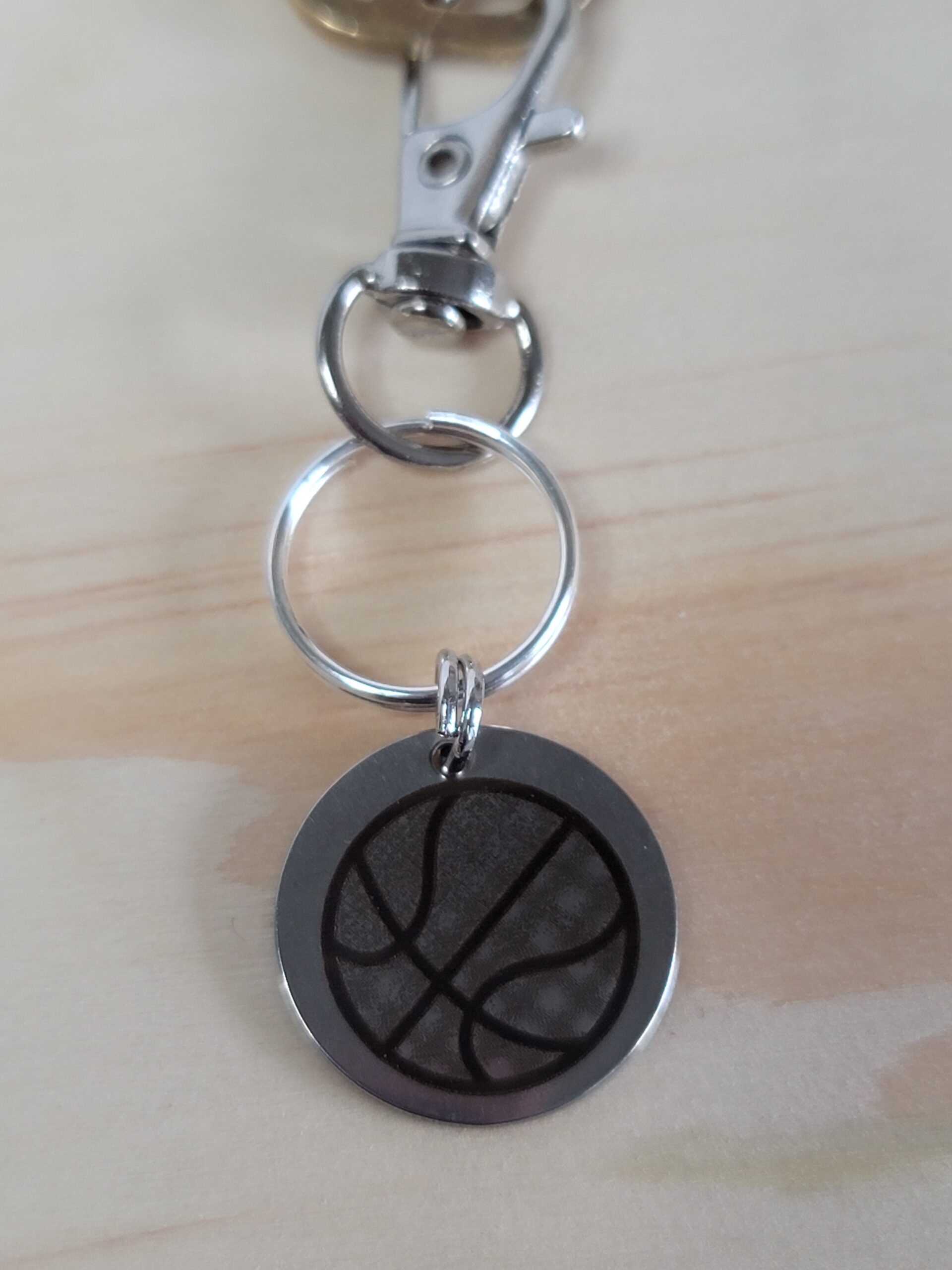 Laser Engraved Basketball Keychain Fob – Steel Sports Zipper Pull - Image 5