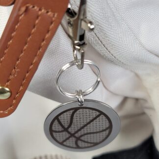 Laser Engraved Basketball Keychain Fob – Steel Sports Zipper Pull