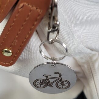 Laser Engraved Bicycle Keychain Fob – Steel Cycling Zipper Pull