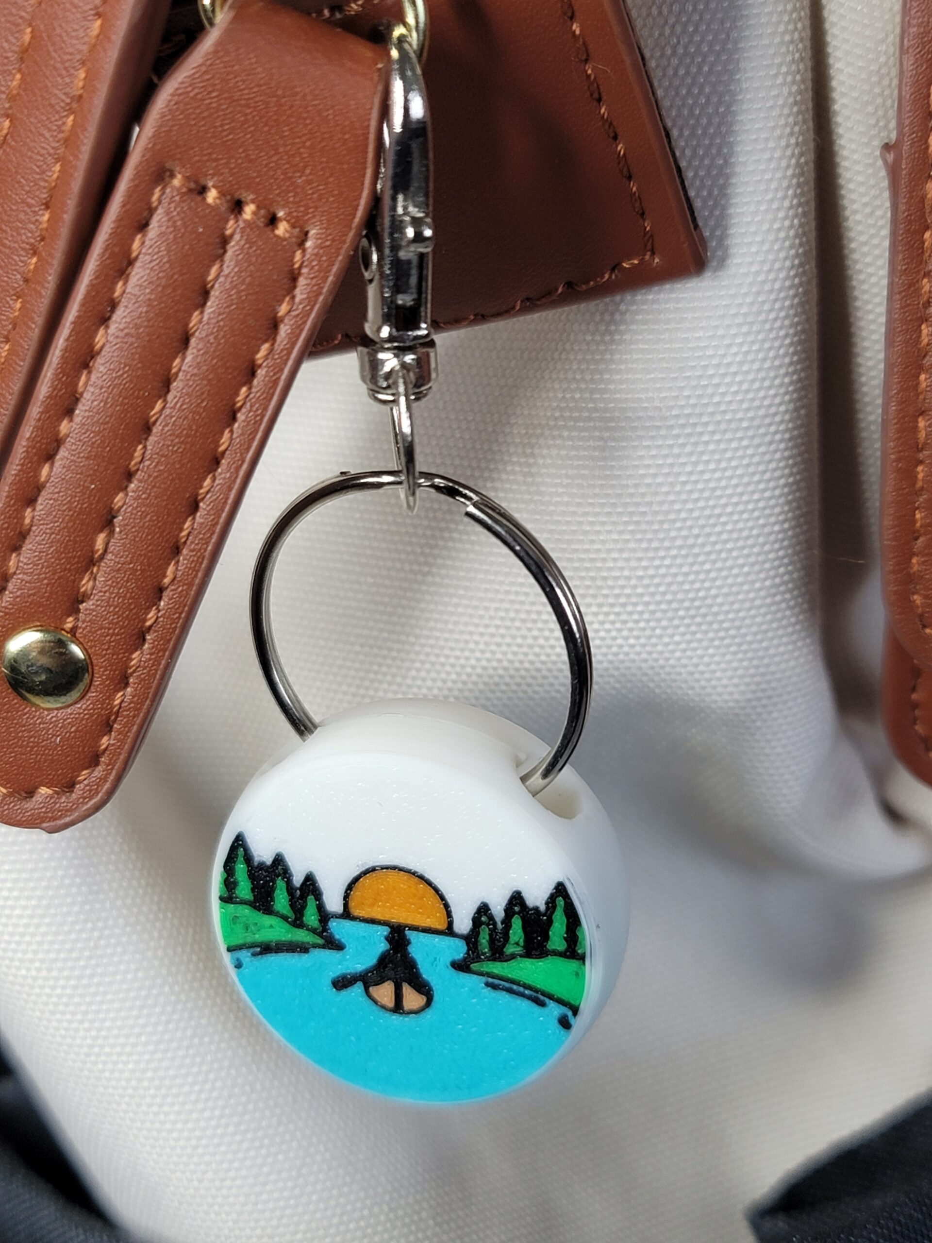 3D Printed Canoe Keychain Fob – Multicolor Paddling Zipper Pull