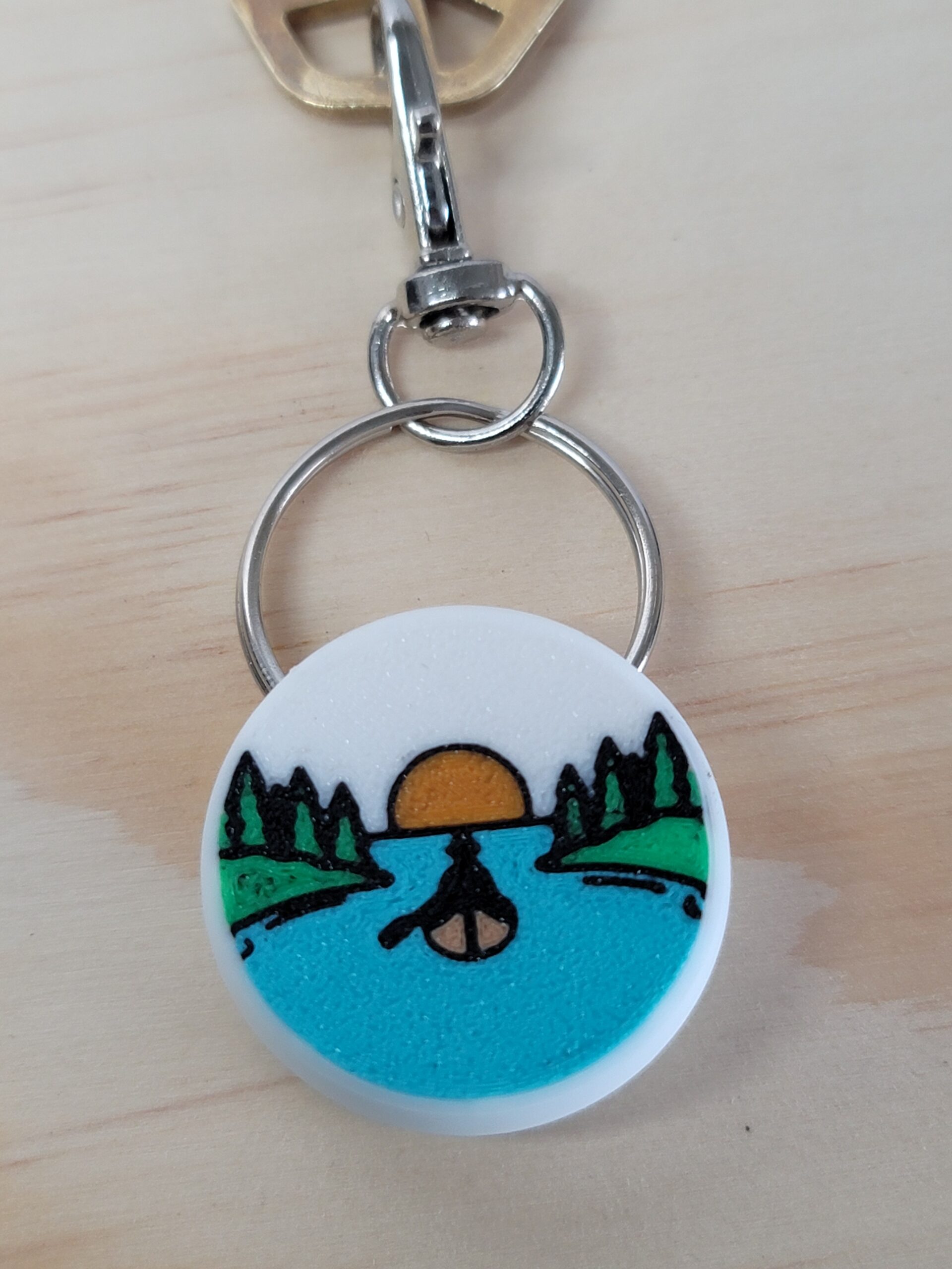 3D Printed Canoe Keychain Fob – Multicolor Paddling Zipper Pull - Image 2