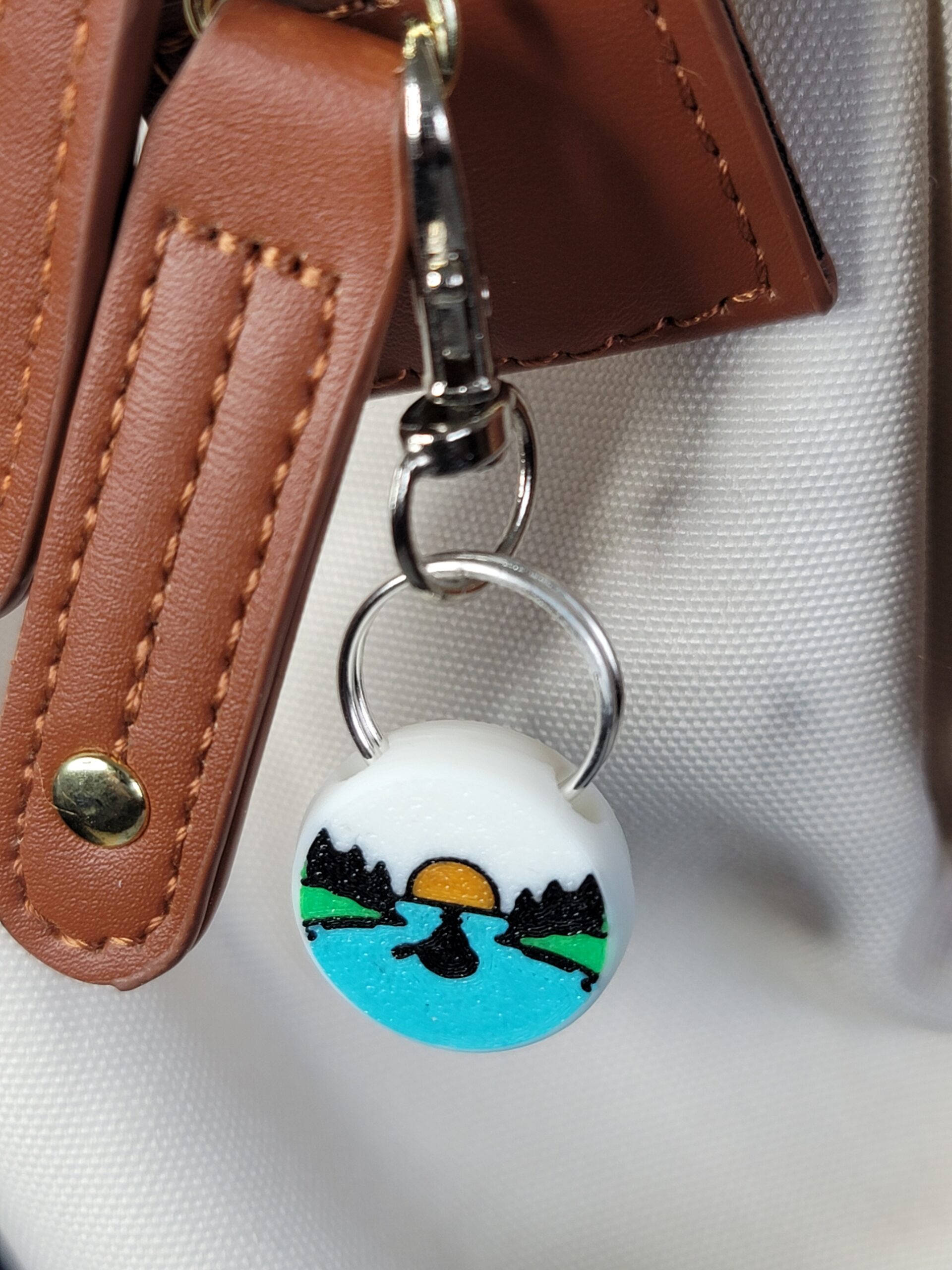 3D Printed Canoe Keychain Fob – Multicolor Paddling Zipper Pull - Image 3