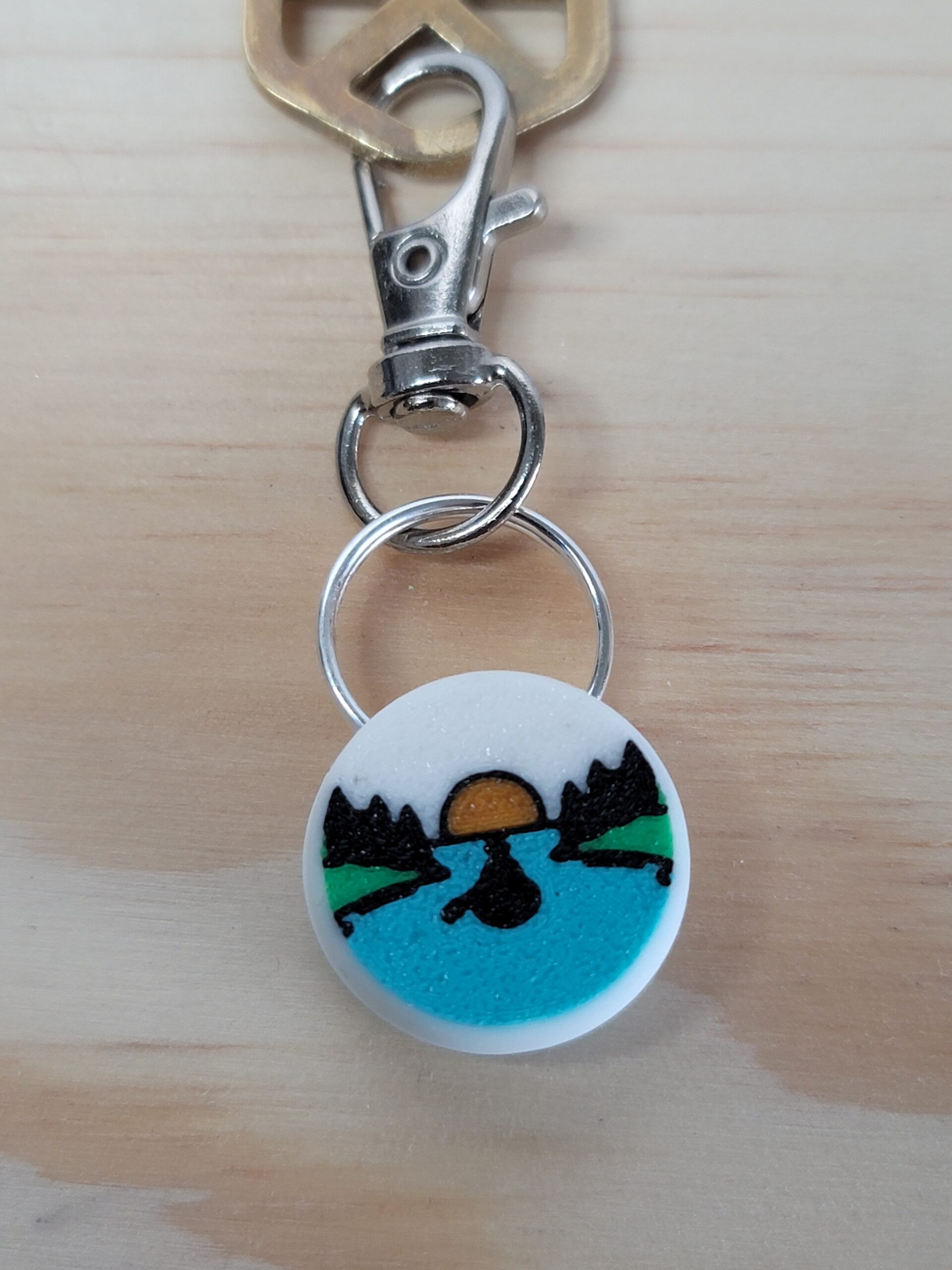 3D Printed Canoe Keychain Fob – Multicolor Paddling Zipper Pull - Image 4