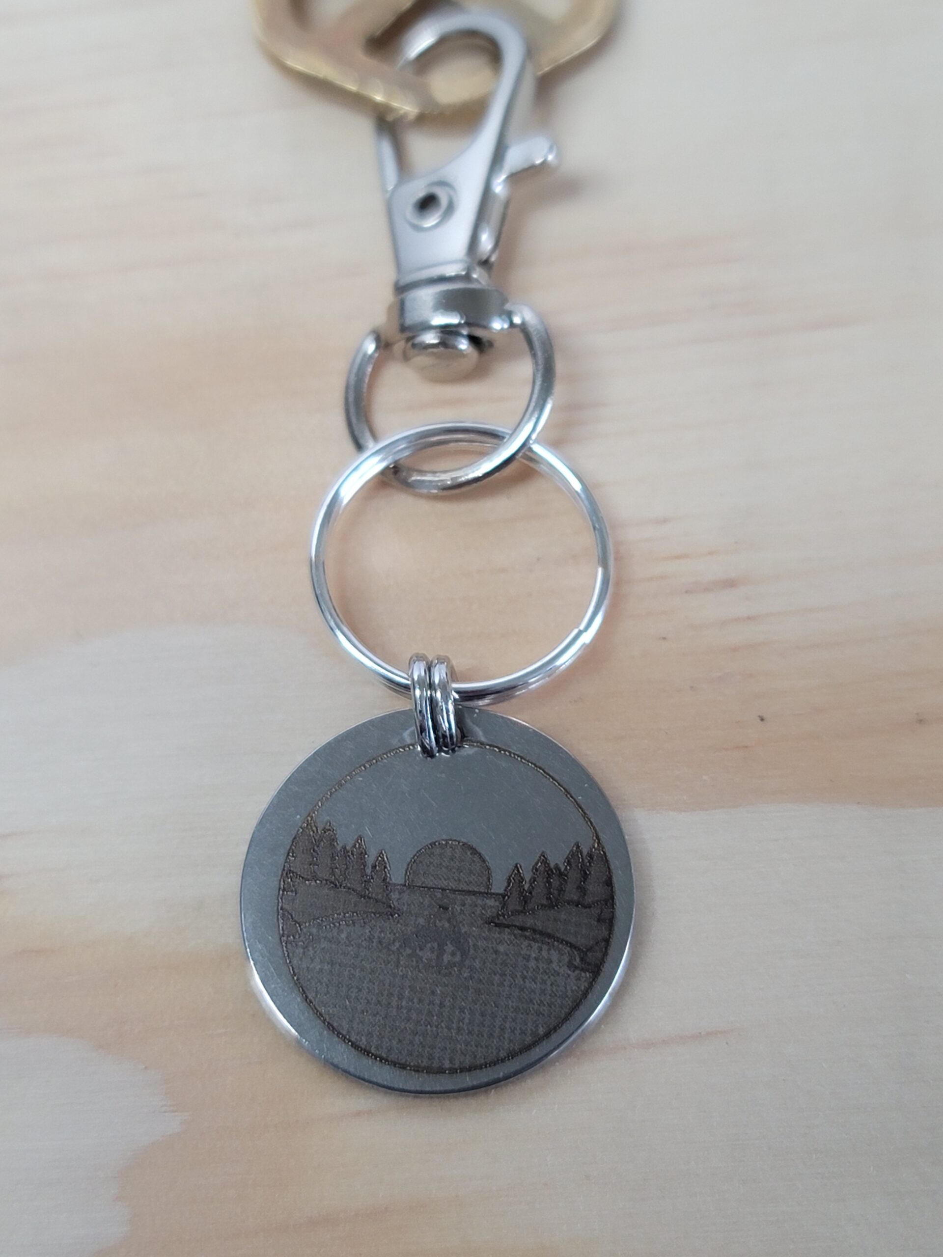 Laser Engraved Canoe Keychain Fob – Steel Paddling Zipper Pull - Image 4