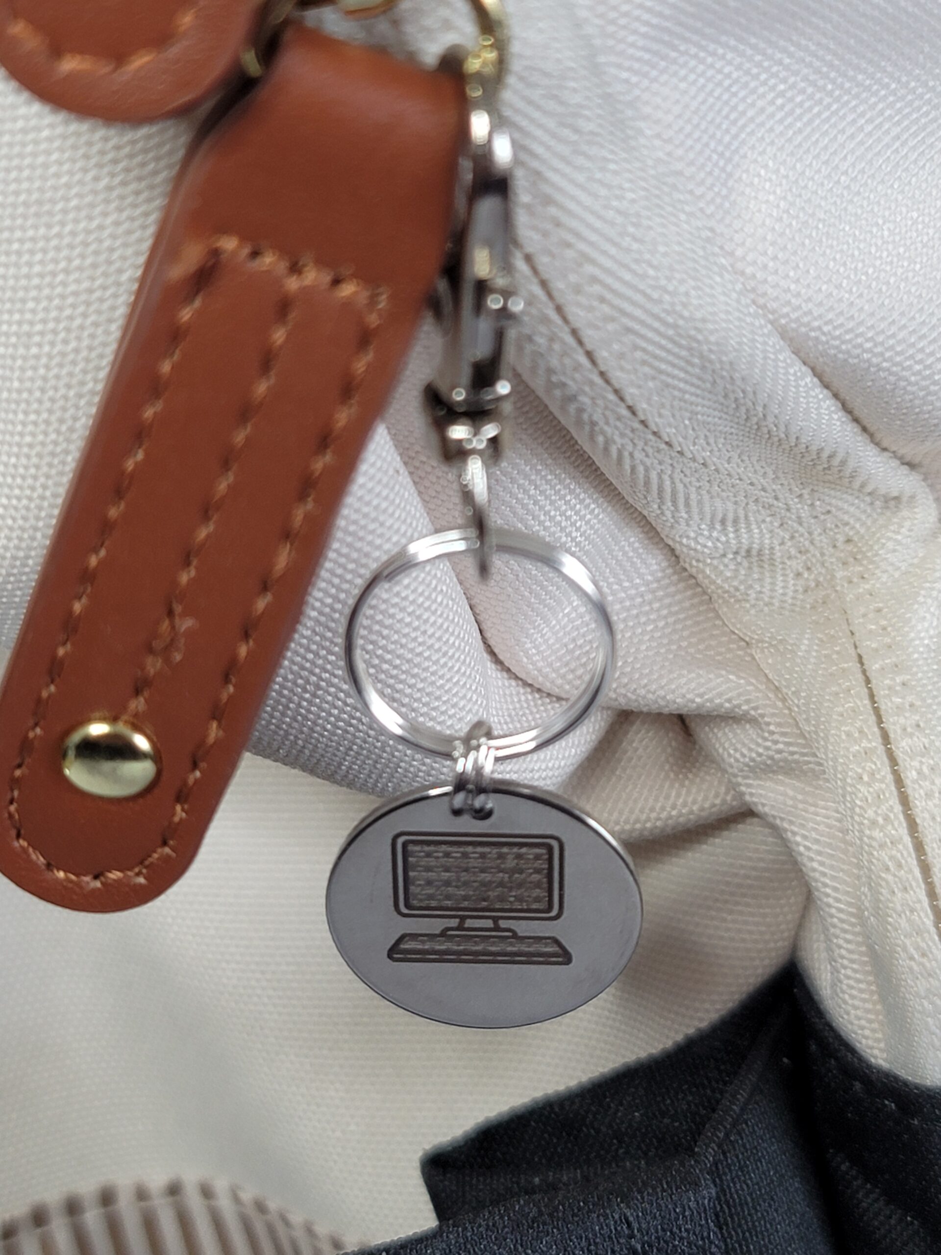 Laser Engraved Computer Keychain Fob – Steel Tech Zipper Pull - Image 3