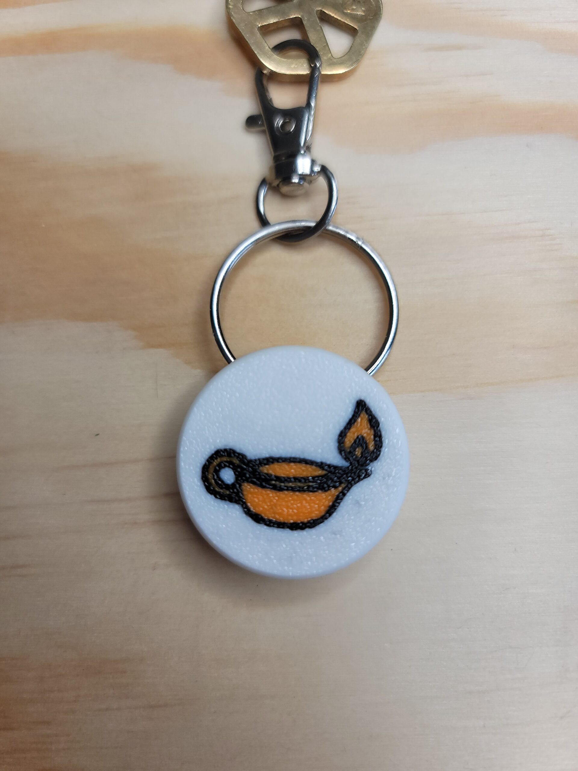 3D Printed Diwali Keychain Fob – Multicolor Festival of Lights Zipper Pull - Image 2