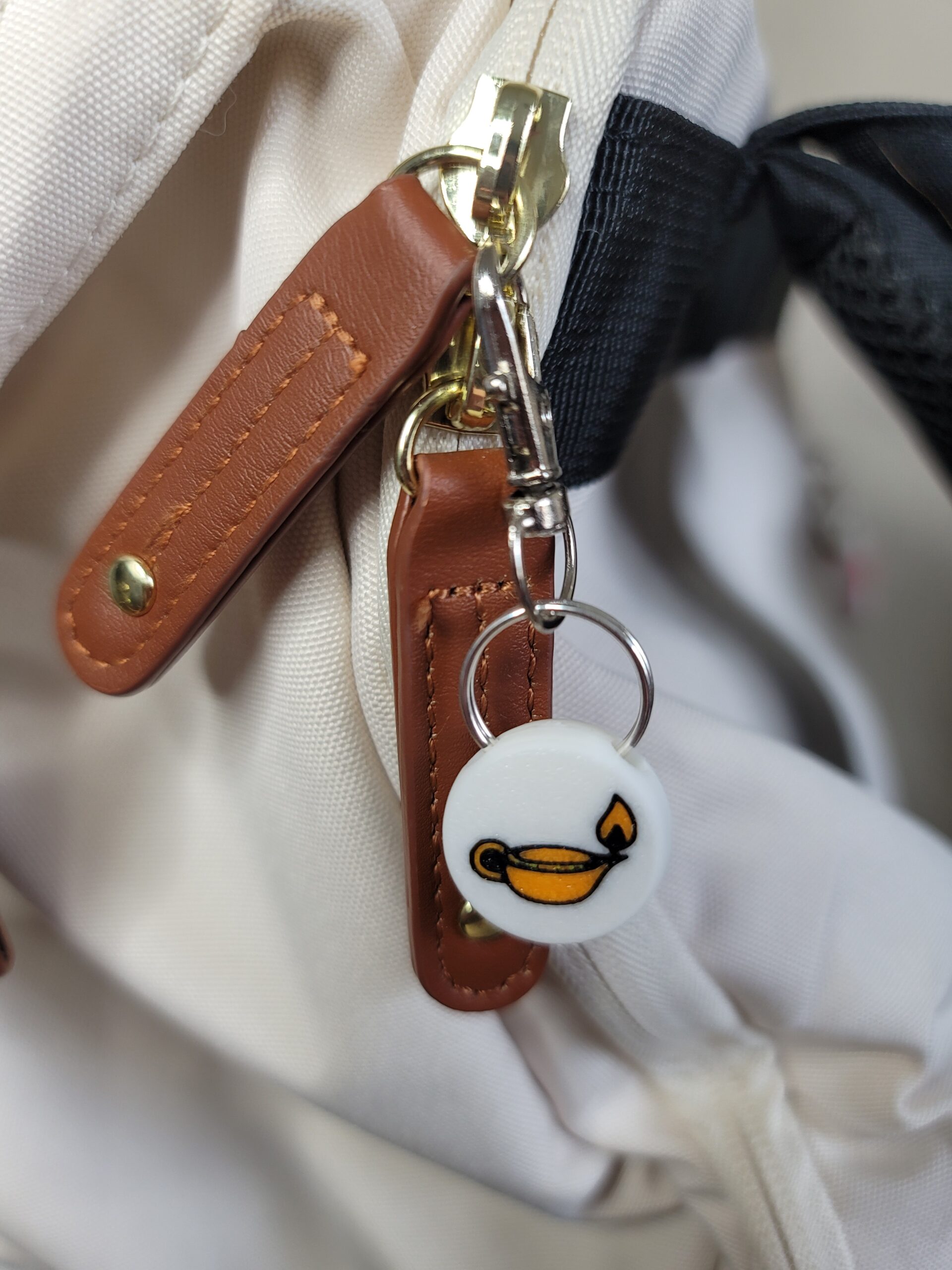 3D Printed Diwali Keychain Fob – Multicolor Festival of Lights Zipper Pull - Image 3