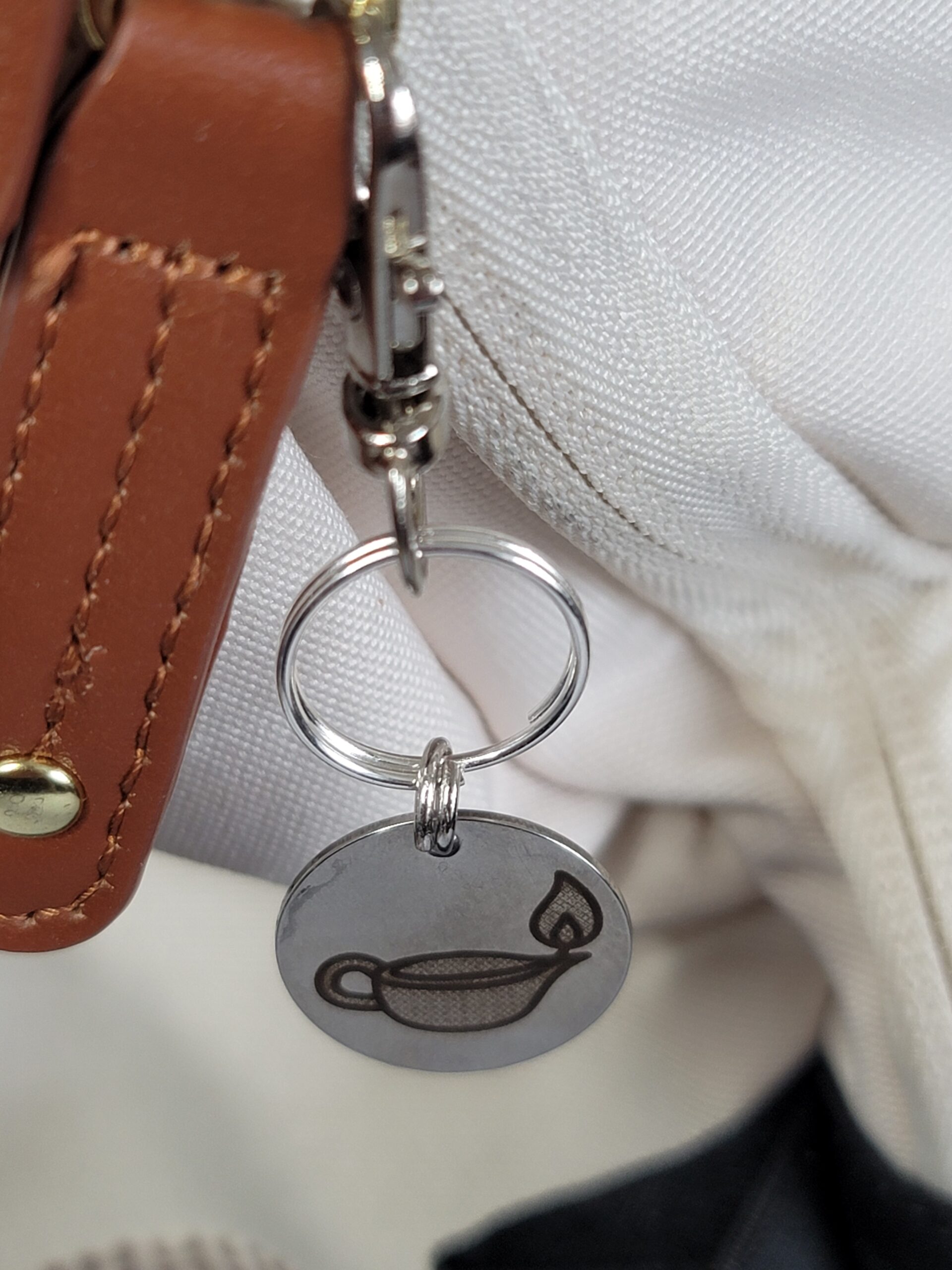 Laser Engraved Diwali Keychain Fob – Steel Festival of Lights Zipper Pull - Image 3