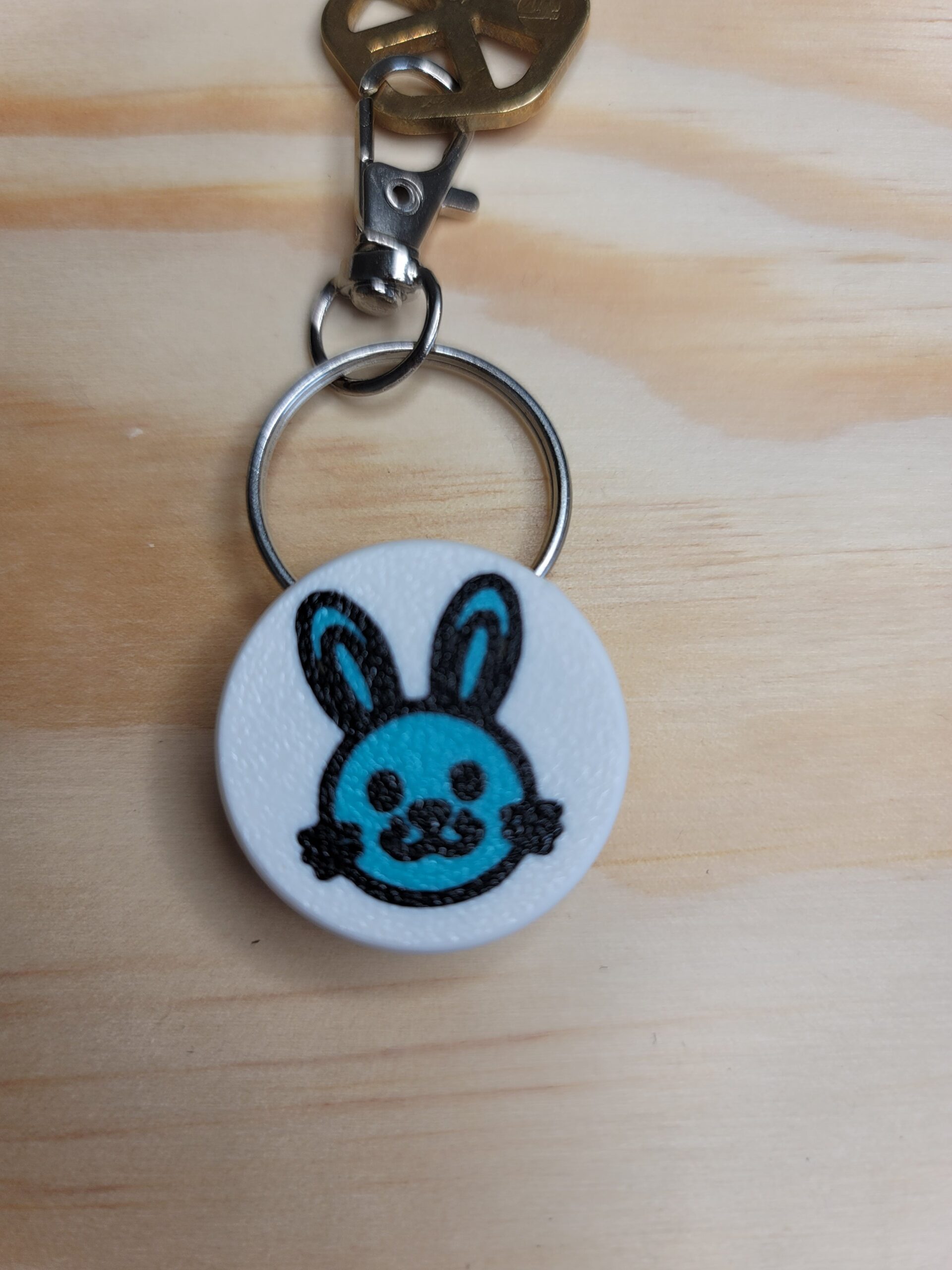 3D Printed Easter Bunny Keychain Fob – Multicolor Spring Zipper Pull - Image 2
