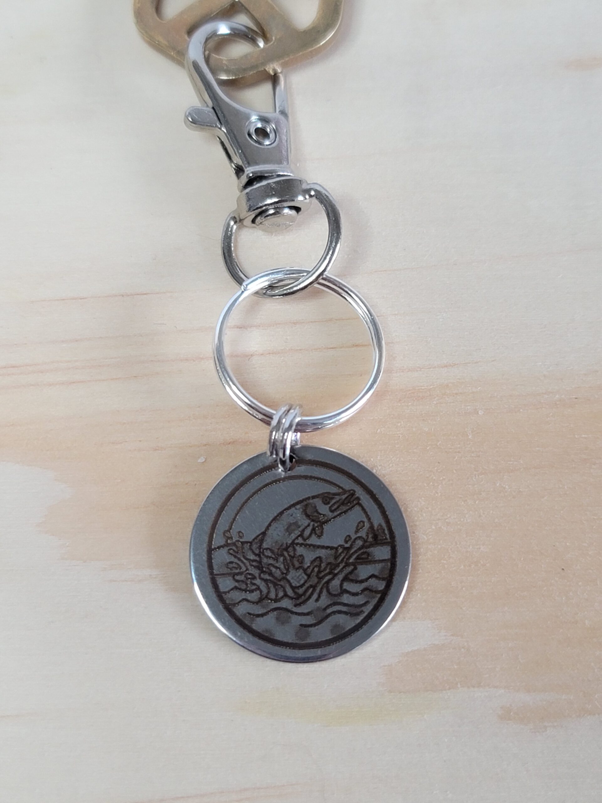 Laser Engraved Fish Keychain Fob – Steel Fishing Zipper Pull - Image 4