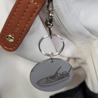 Laser Engraved Fishing Boat Keychain Fob – Steel Outdoors Zipper Pull