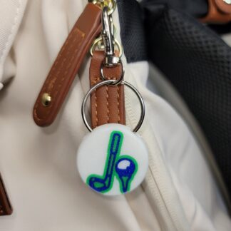 3D Printed Golf Keychain Fob: Multicolor Disc Zipper Pull (30mm)