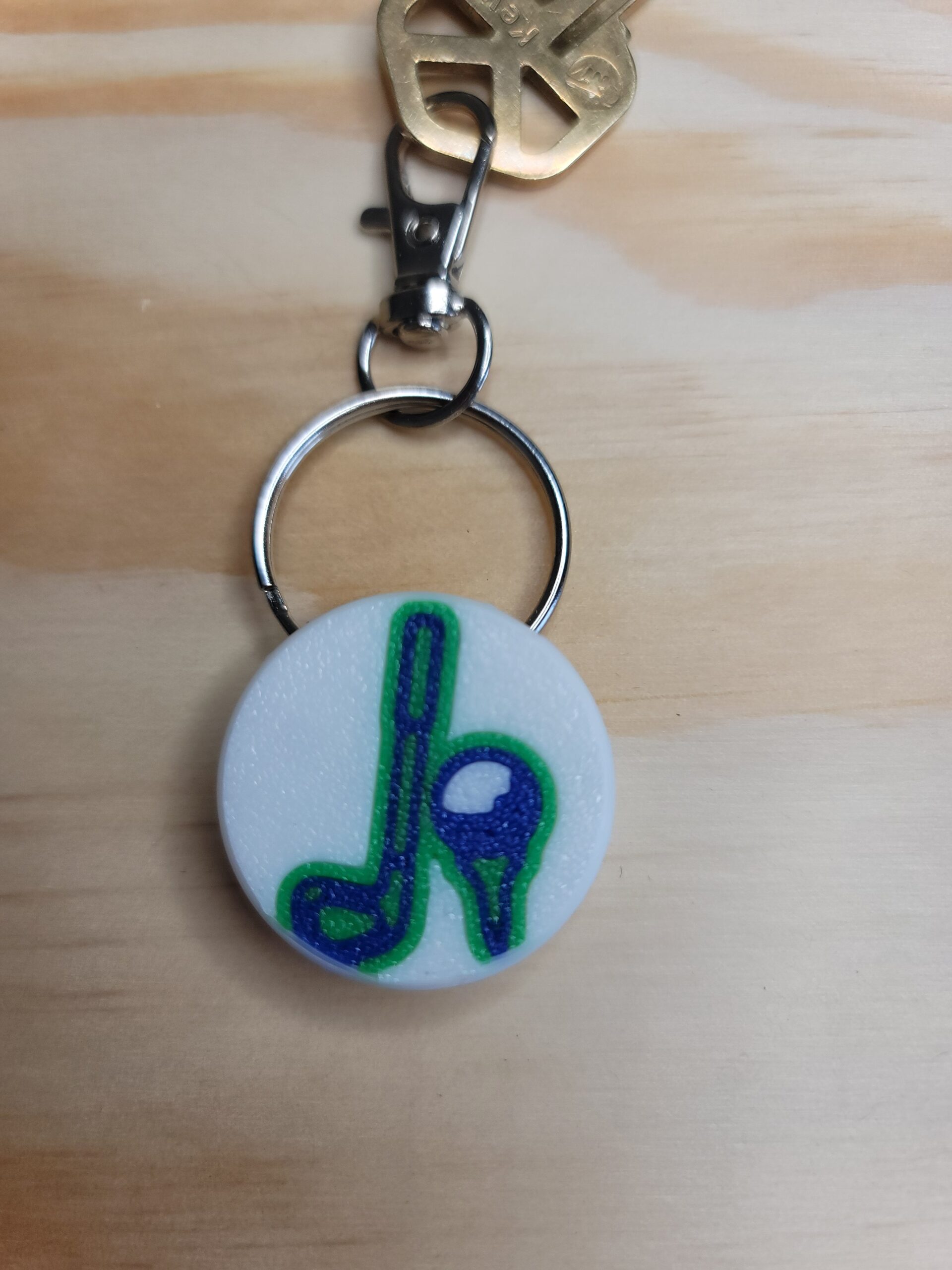 3D Printed Golf Keychain Fob: Multicolor Disc Zipper Pull (30mm) - Image 2