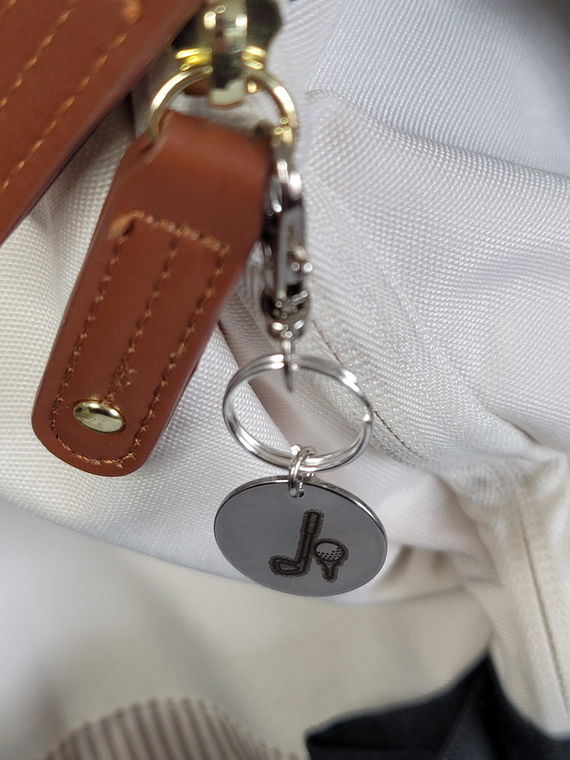 Laser Engraved Golf Keychain Fob – Steel Zipper Pull Accessory - Image 3