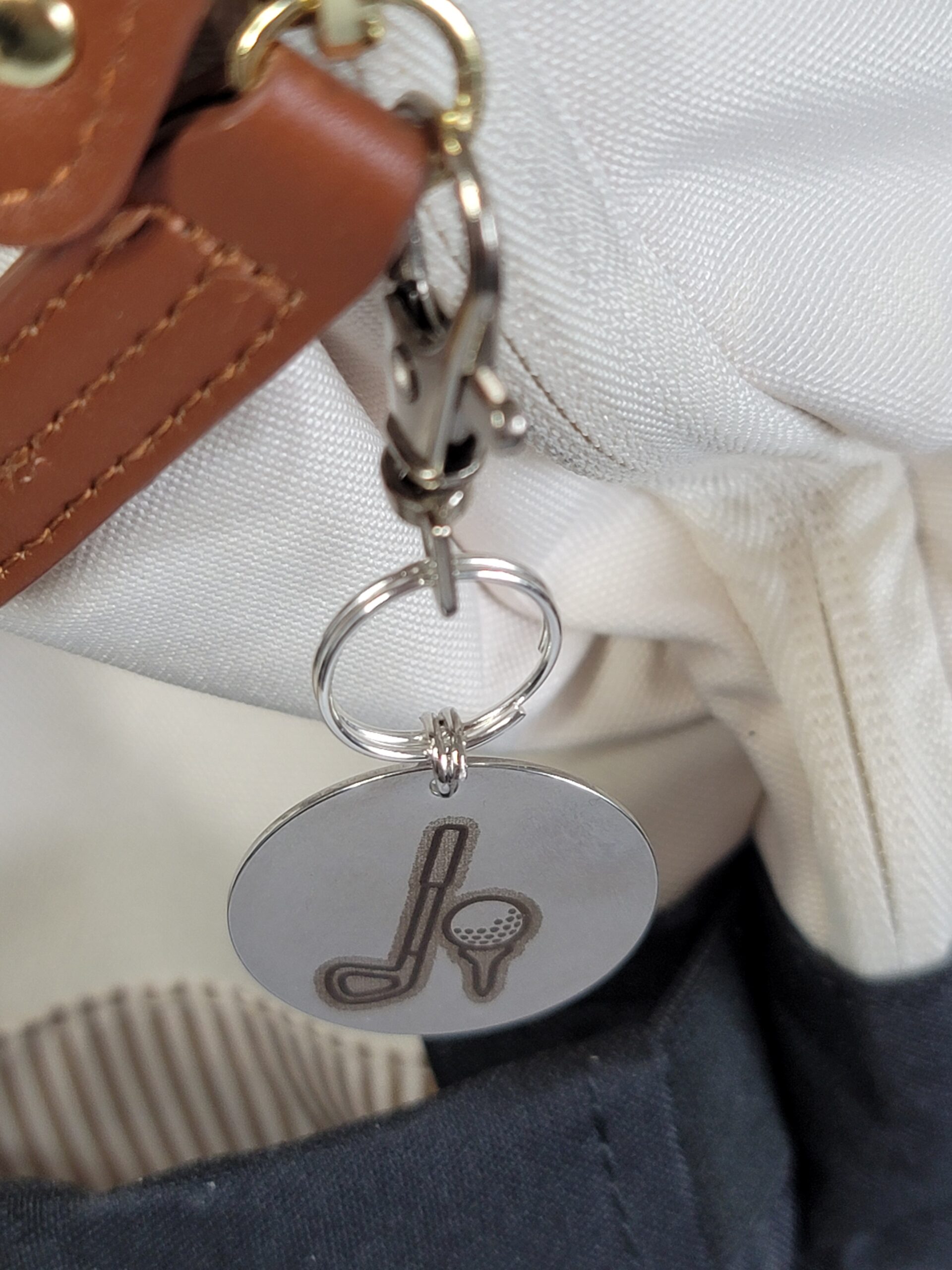 Laser Engraved Golf Keychain Fob – Steel Zipper Pull Accessory