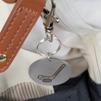 Laser Engraved Hockey Keychain Fob – Steel Sports Zipper Pull
