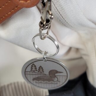 Laser Engraved Loon Keychain Fob – Steel Canadian Wildlife Zipper Pull