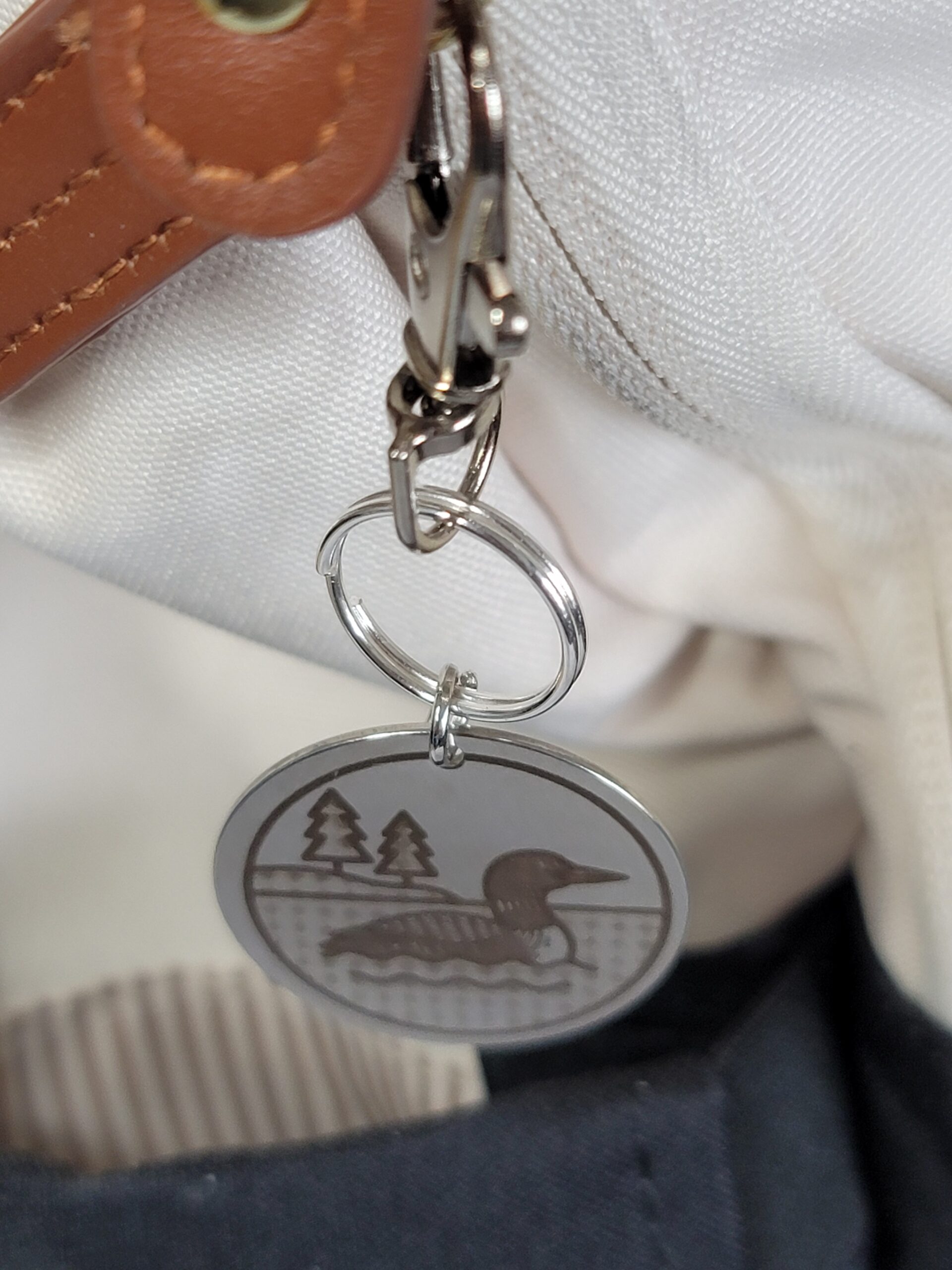 Laser Engraved Loon Keychain Fob – Steel Canadian Wildlife Zipper Pull