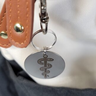Laser Engraved Medical Keychain Fob – Steel Healthcare Zipper Pull