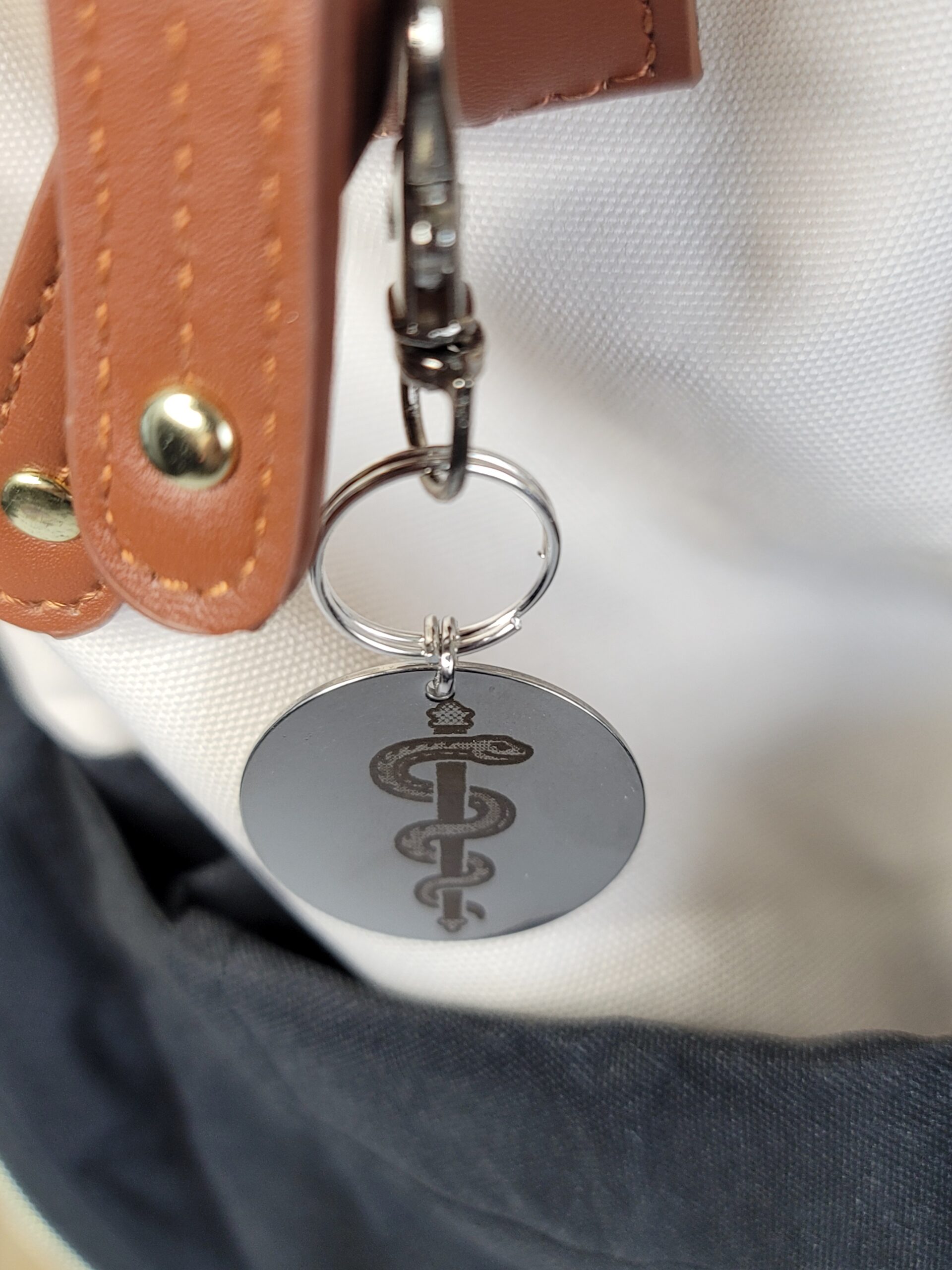 Laser Engraved Medical Keychain Fob – Steel Healthcare Zipper Pull