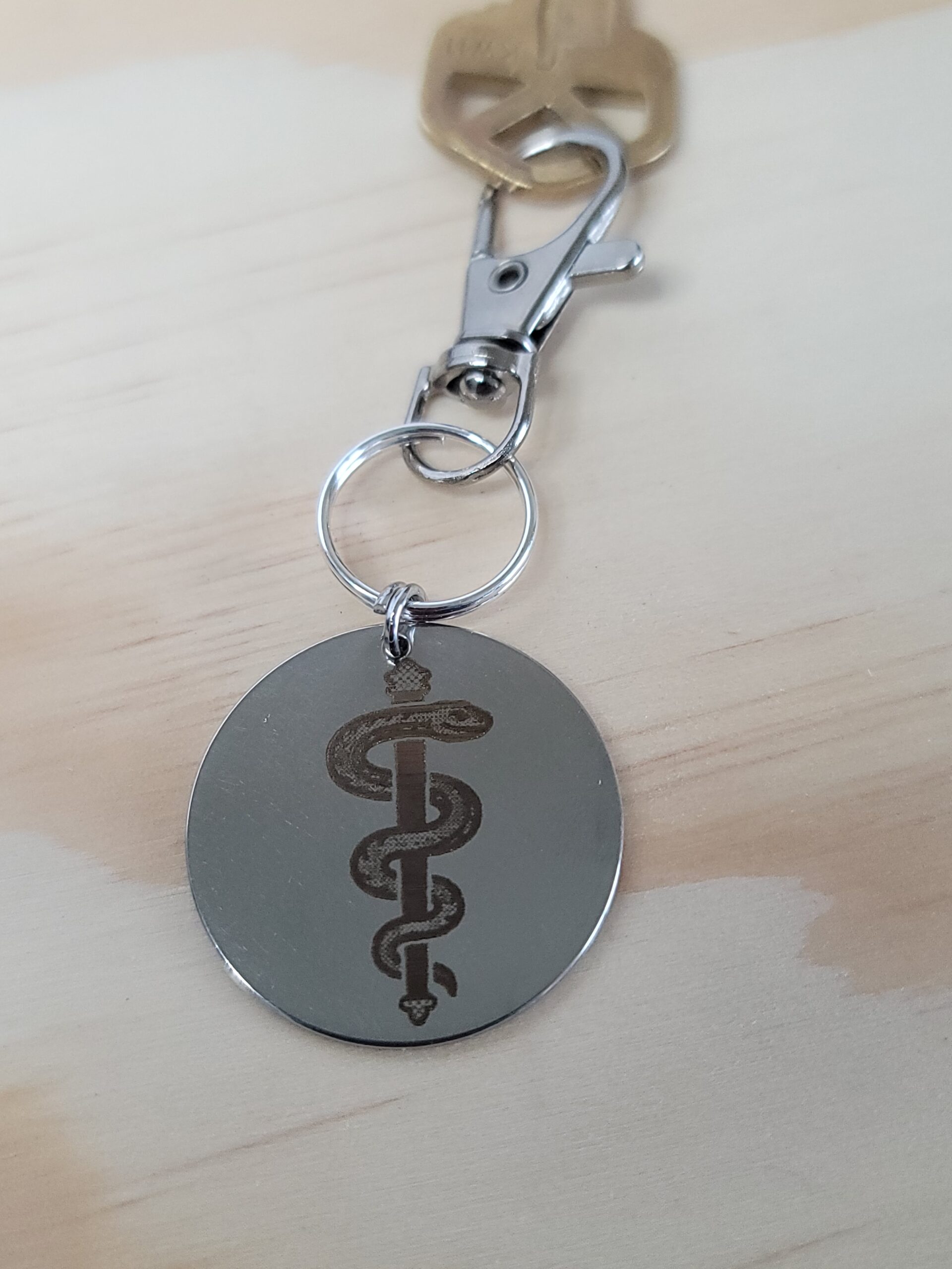 Laser Engraved Medical Keychain Fob – Steel Healthcare Zipper Pull - Image 2