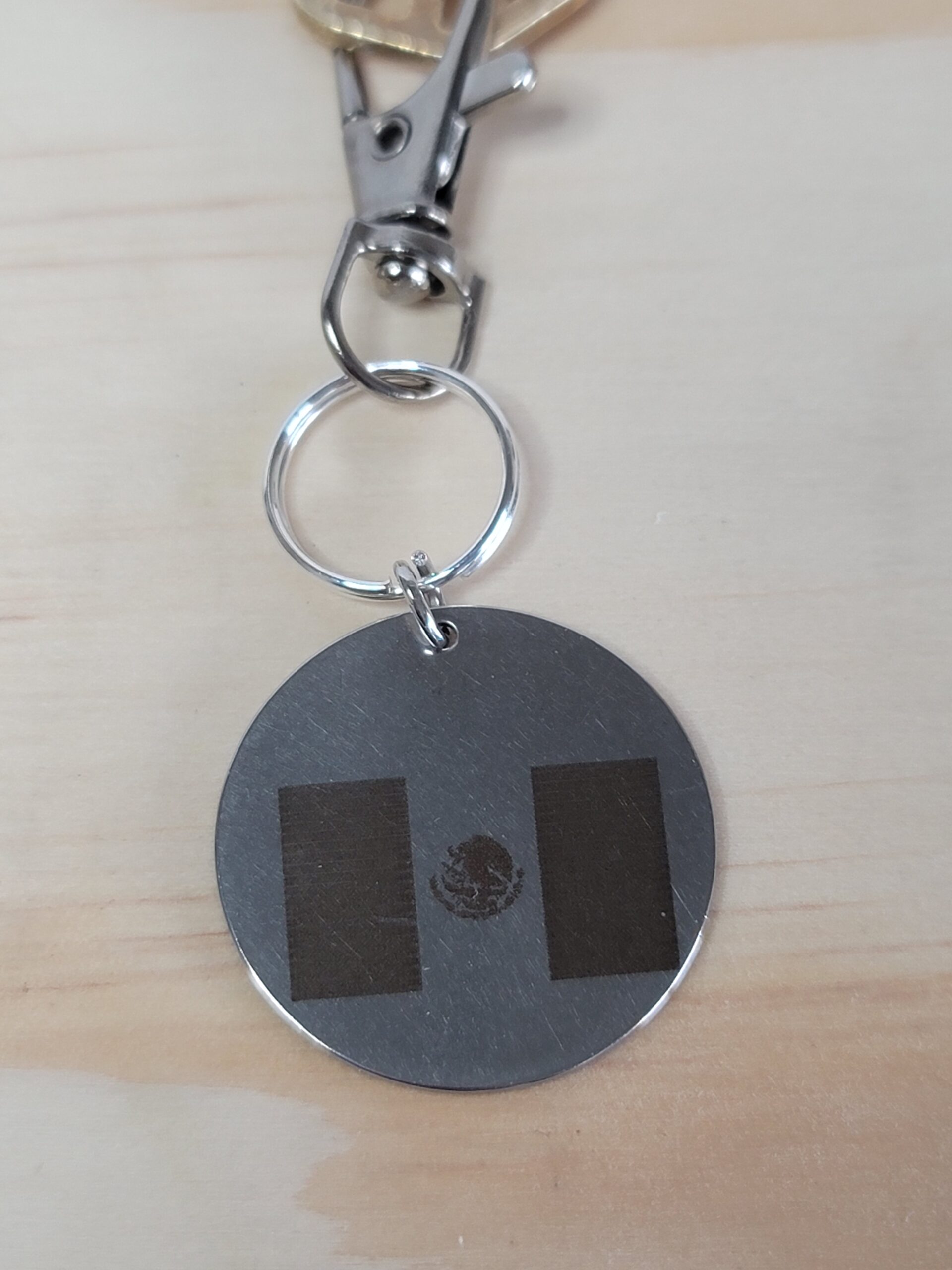 Laser Engraved Mexico Flag Keychain Fob – Steel Pride Zipper Pull - Image 2