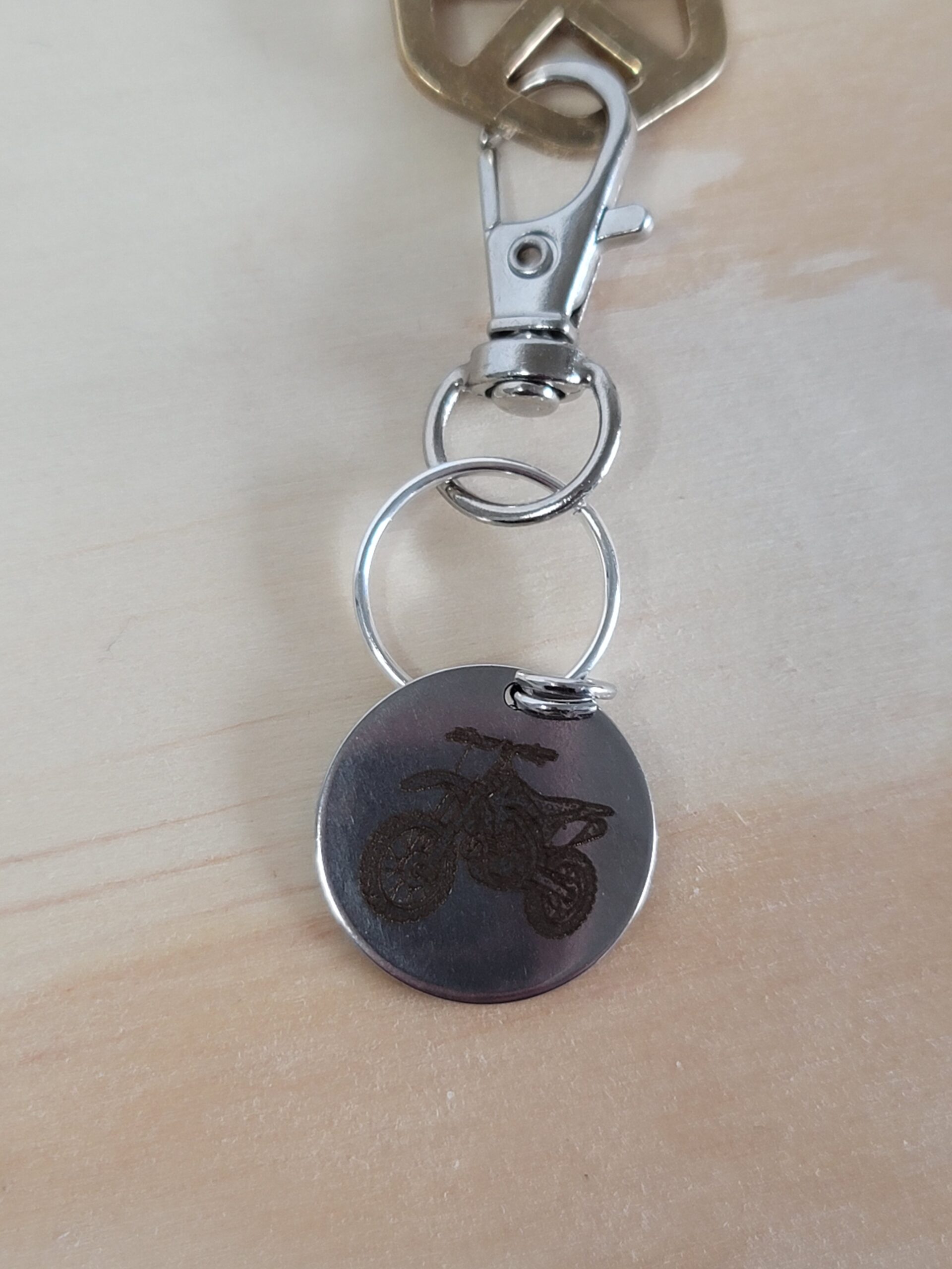 Laser Engraved Motorcycle Keychain Fob – Steel Biker Zipper Pull - Image 4