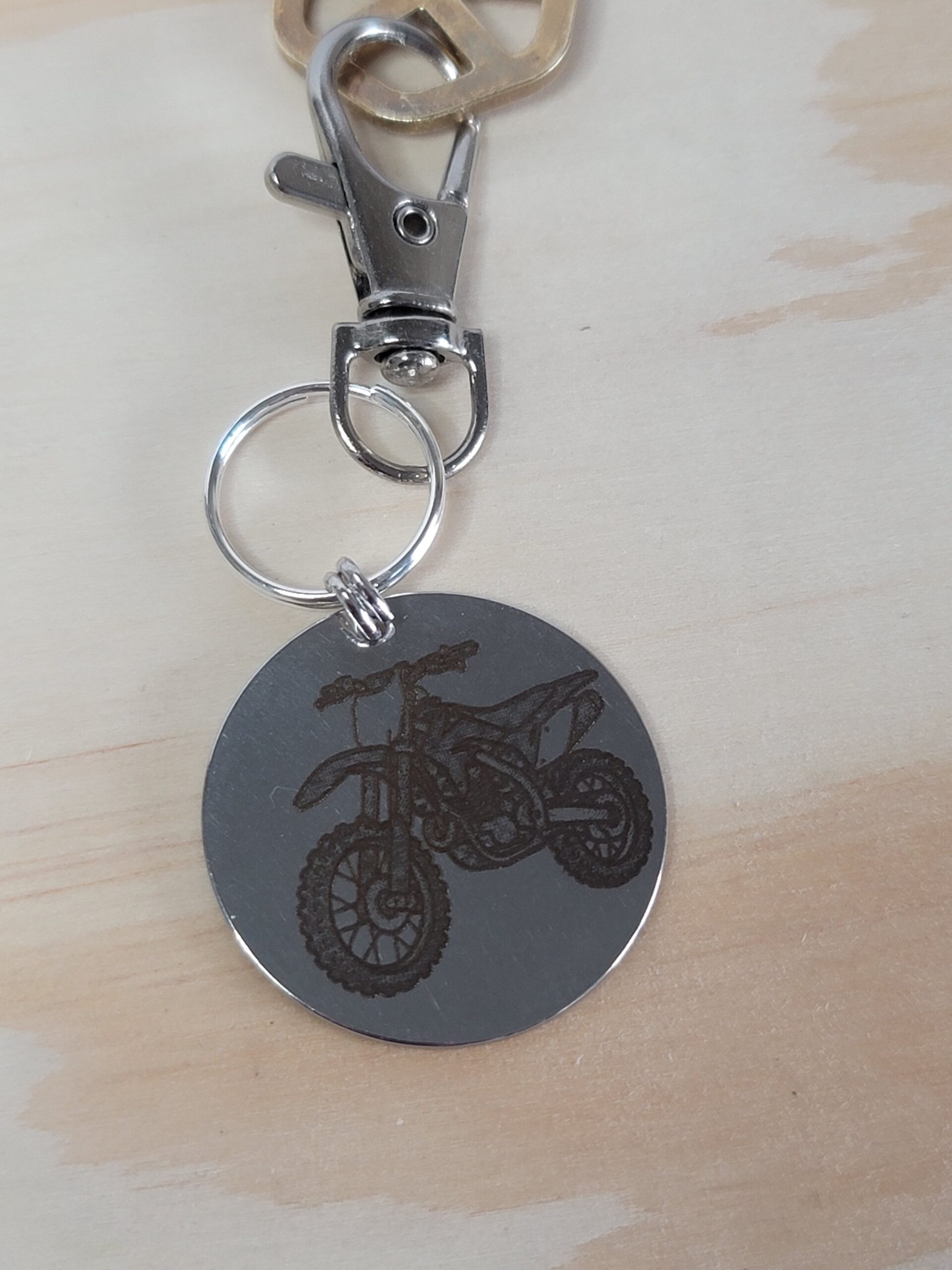 Laser Engraved Motorcycle Keychain Fob – Steel Biker Zipper Pull - Image 2