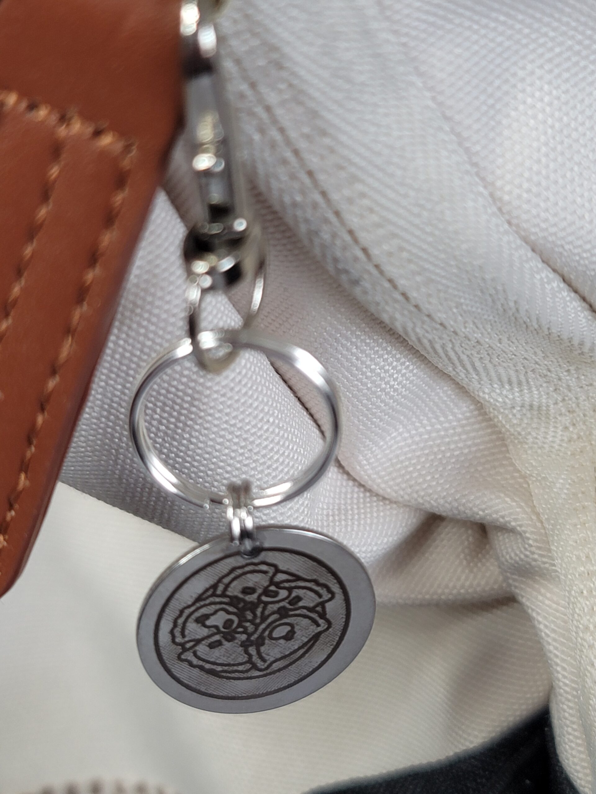 Laser Engraved Perogies Keychain Fob – Steel Foodie Zipper Pull - Image 3