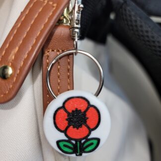 3D Printed Poppy Keychain Fob – Multicolor Remembrance Zipper Pull