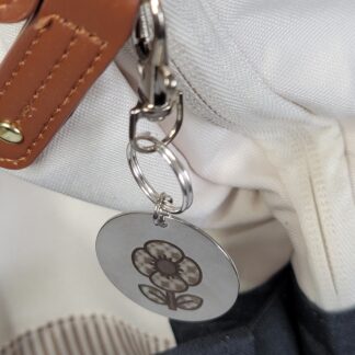 Laser Engraved Poppy Keychain Fob – Steel Remembrance Zipper Pull
