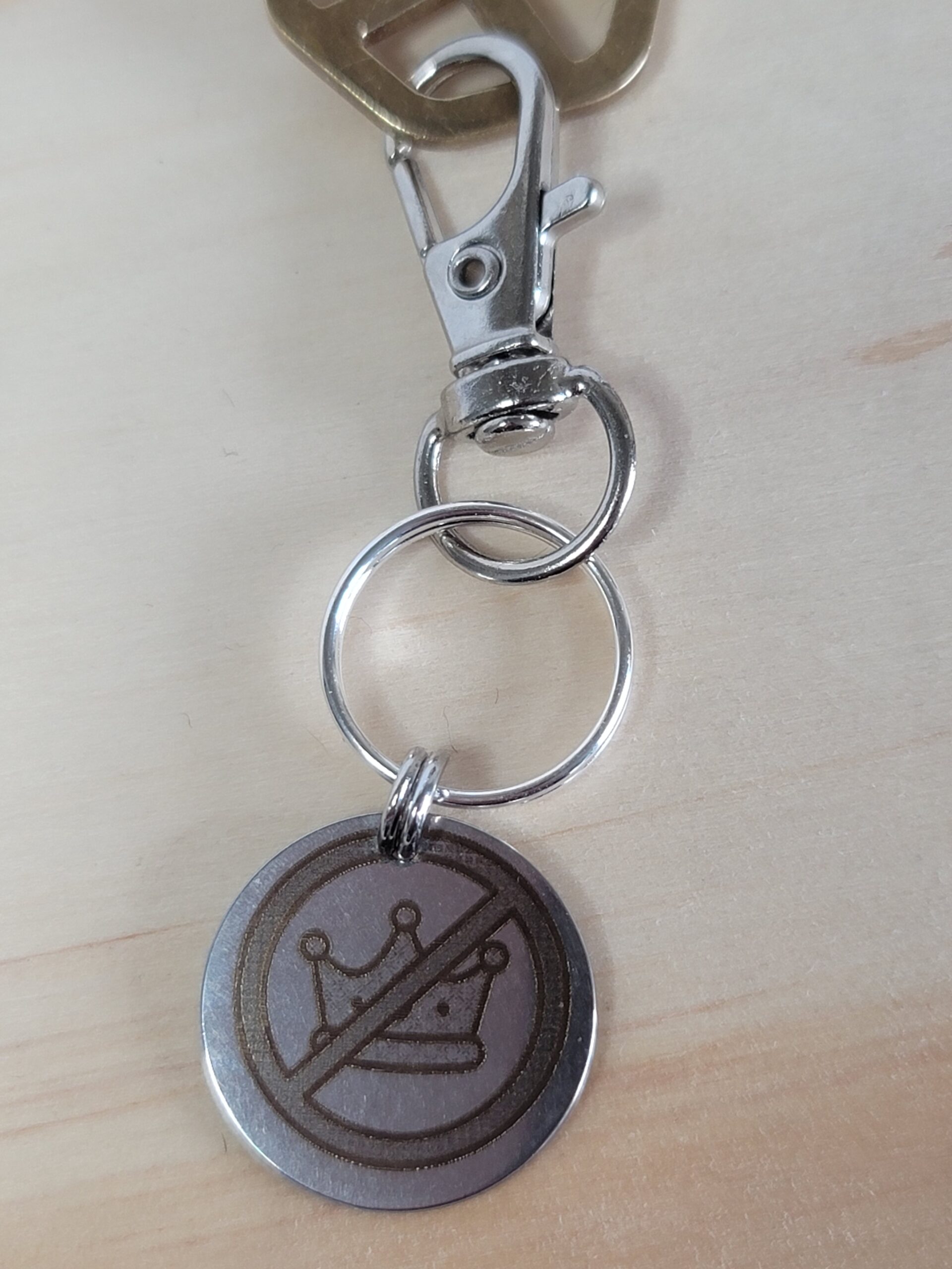Laser Engraved Pro-Democracy Keychain Fob – Steel Zipper Pull - Image 4