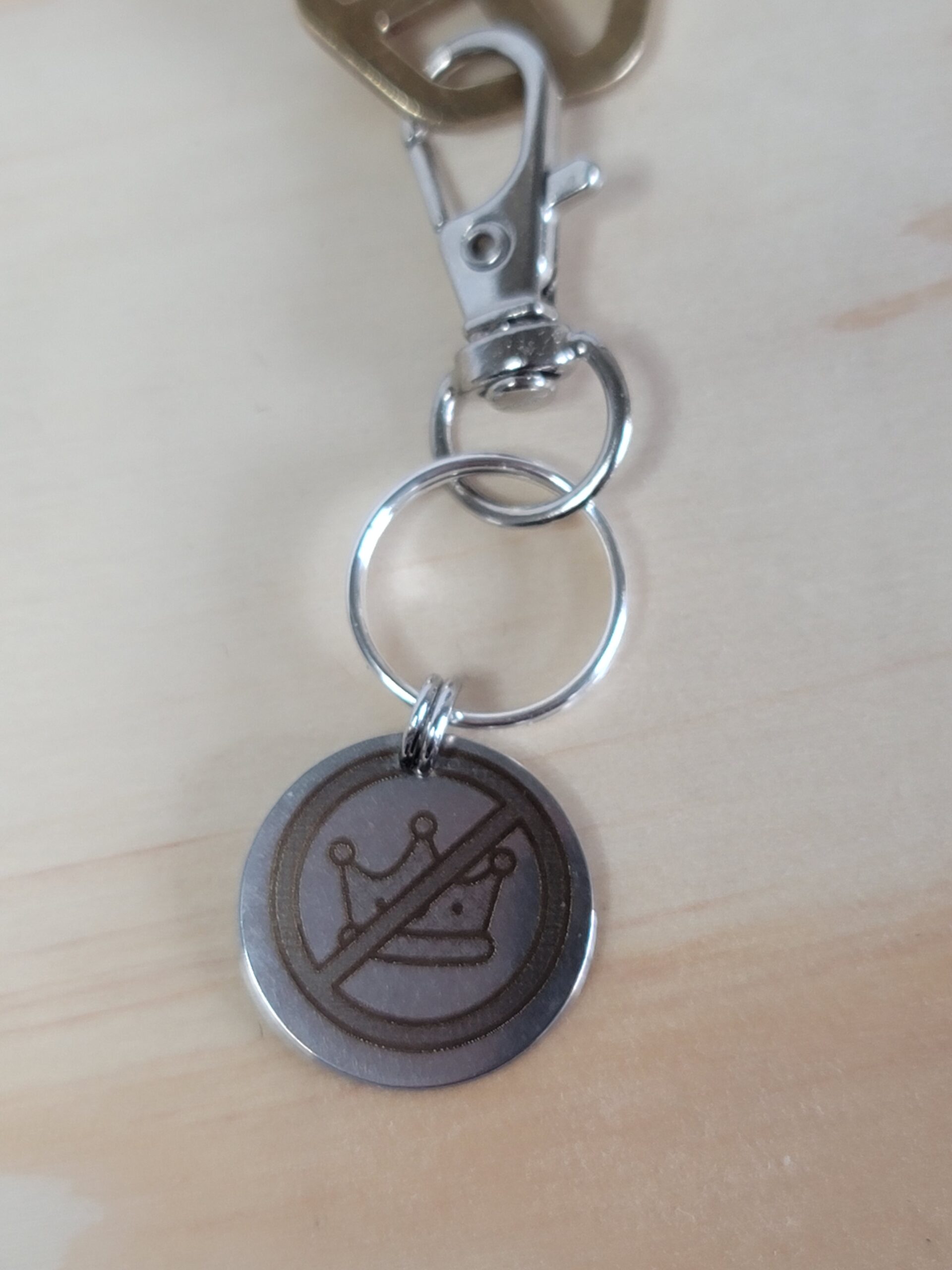 Laser Engraved Pro-Democracy Keychain Fob – Steel Zipper Pull - Image 5