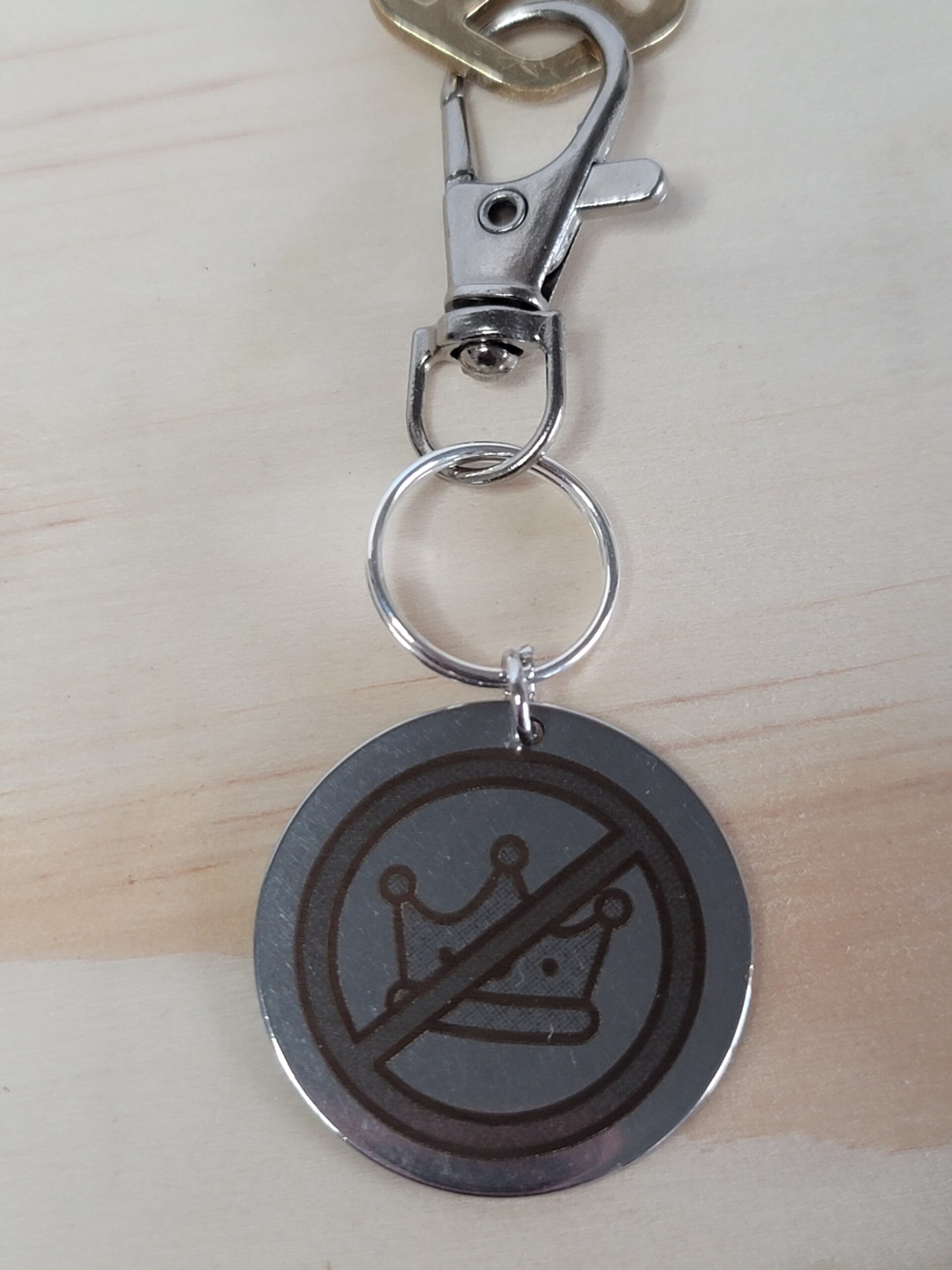 Laser Engraved Pro-Democracy Keychain Fob – Steel Zipper Pull - Image 2