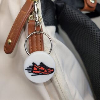 3D Printed Running Shoe Keychain Fob – Multicolor Zipper Pull Accessory