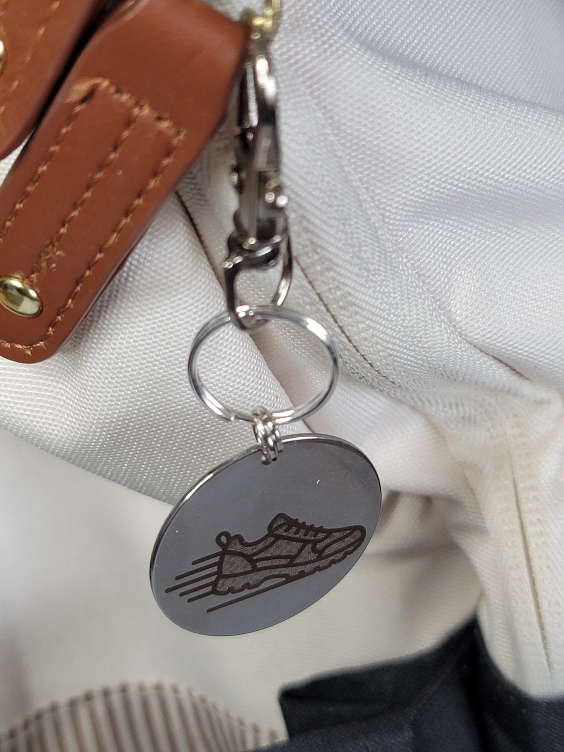 Laser Engraved Running Keychain Fob – Steel Sports Zipper Pull