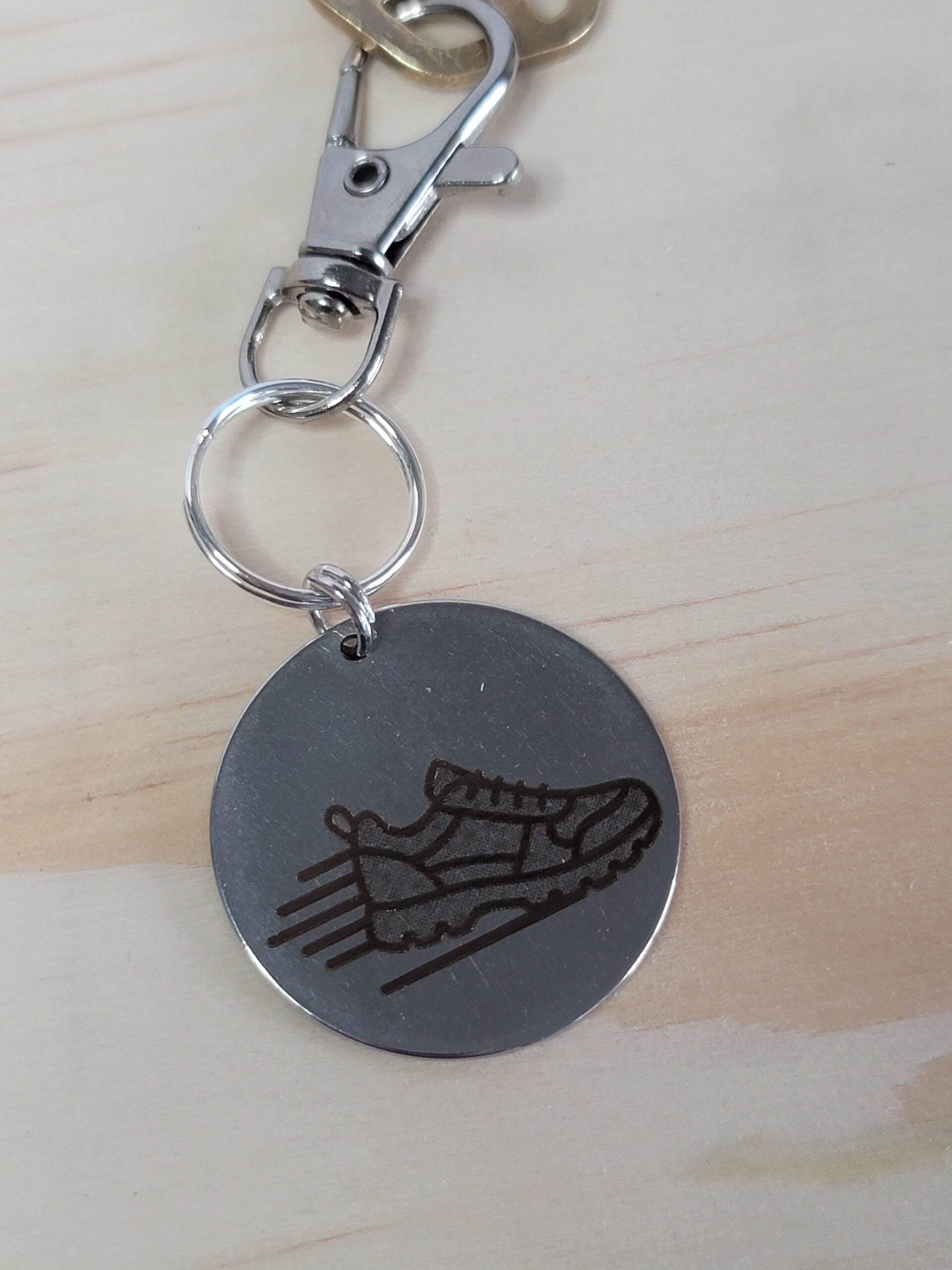 Laser Engraved Running Keychain Fob – Steel Sports Zipper Pull - Image 2