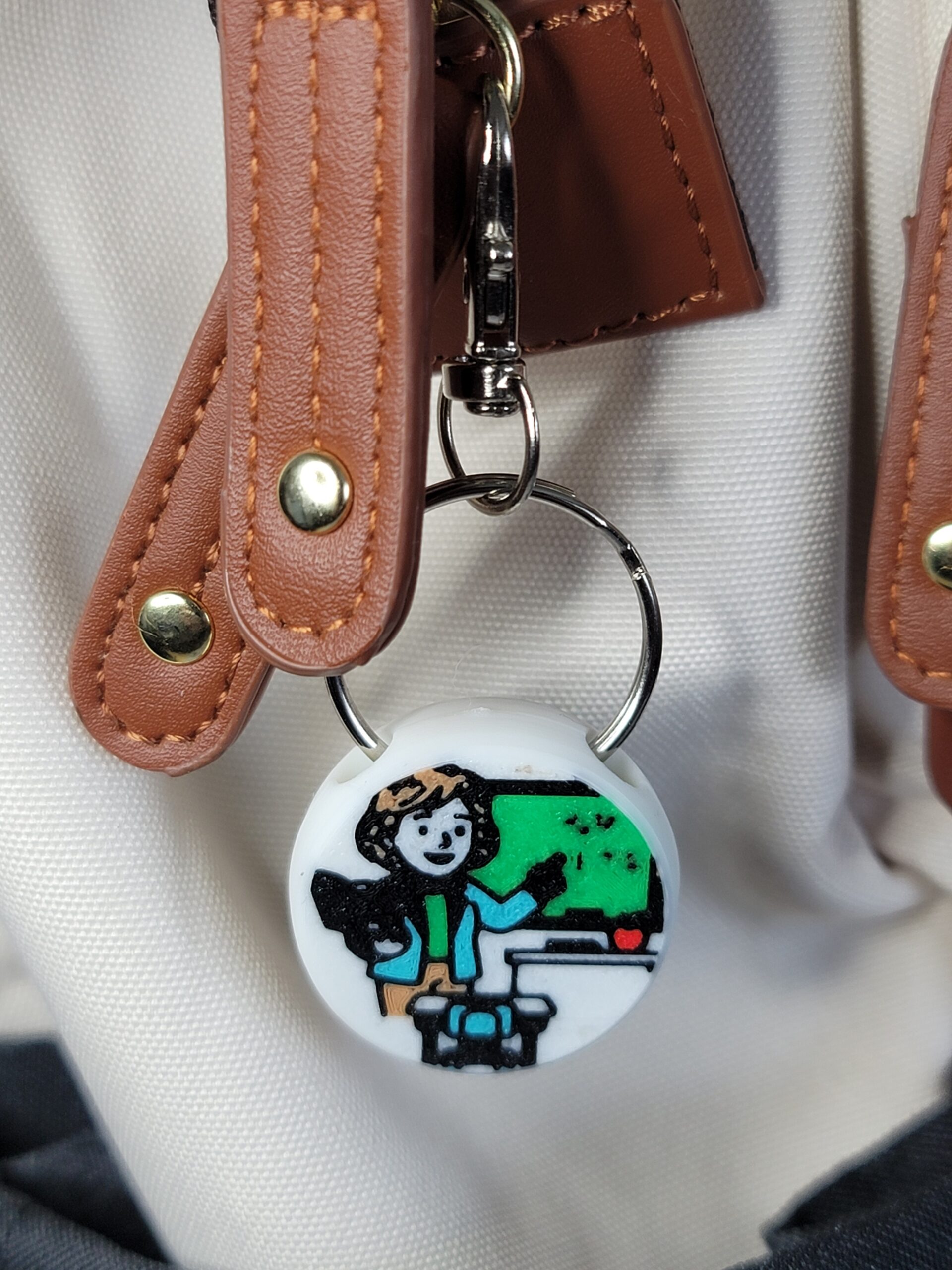 Teacher Fob Keychain: Multicolor 3D Printed Teacher Accessory (30mm)