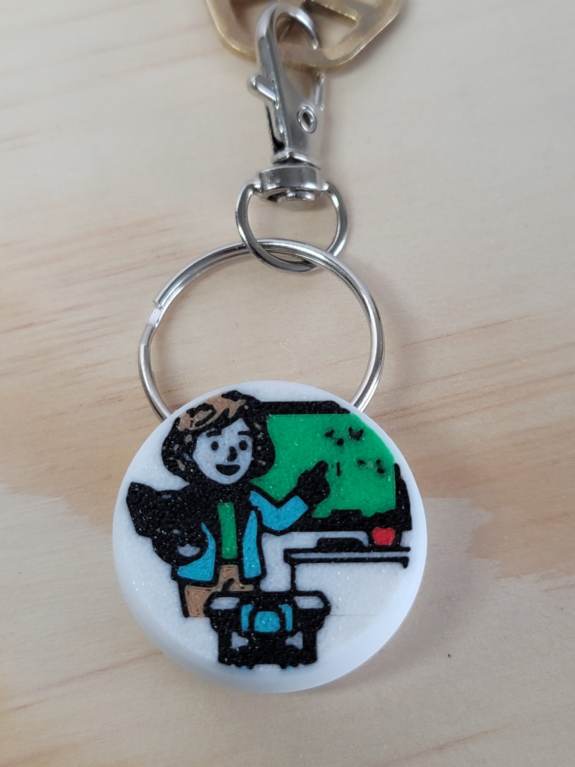 Teacher Fob Keychain: Multicolor 3D Printed Teacher Accessory (30mm) - Image 2