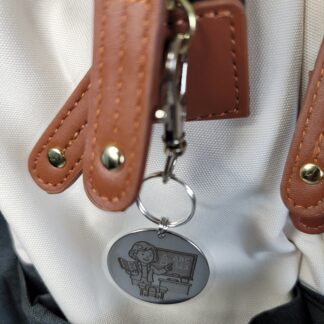 Laser Engraved Teacher Keychain Fob – Steel School Zipper Pull